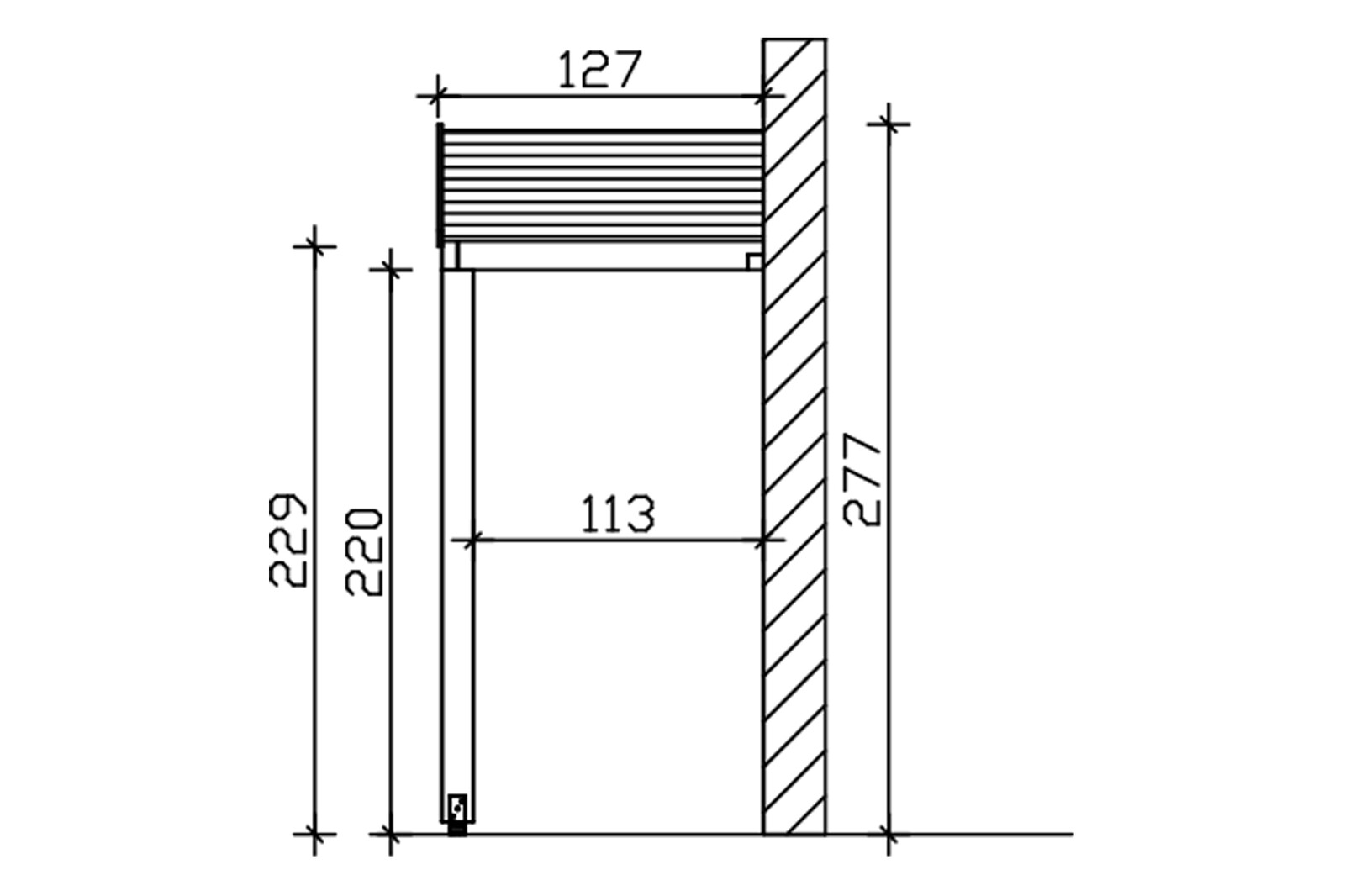 Canopy Sellin, 205 x 126 cm, colour pre-treated light oak