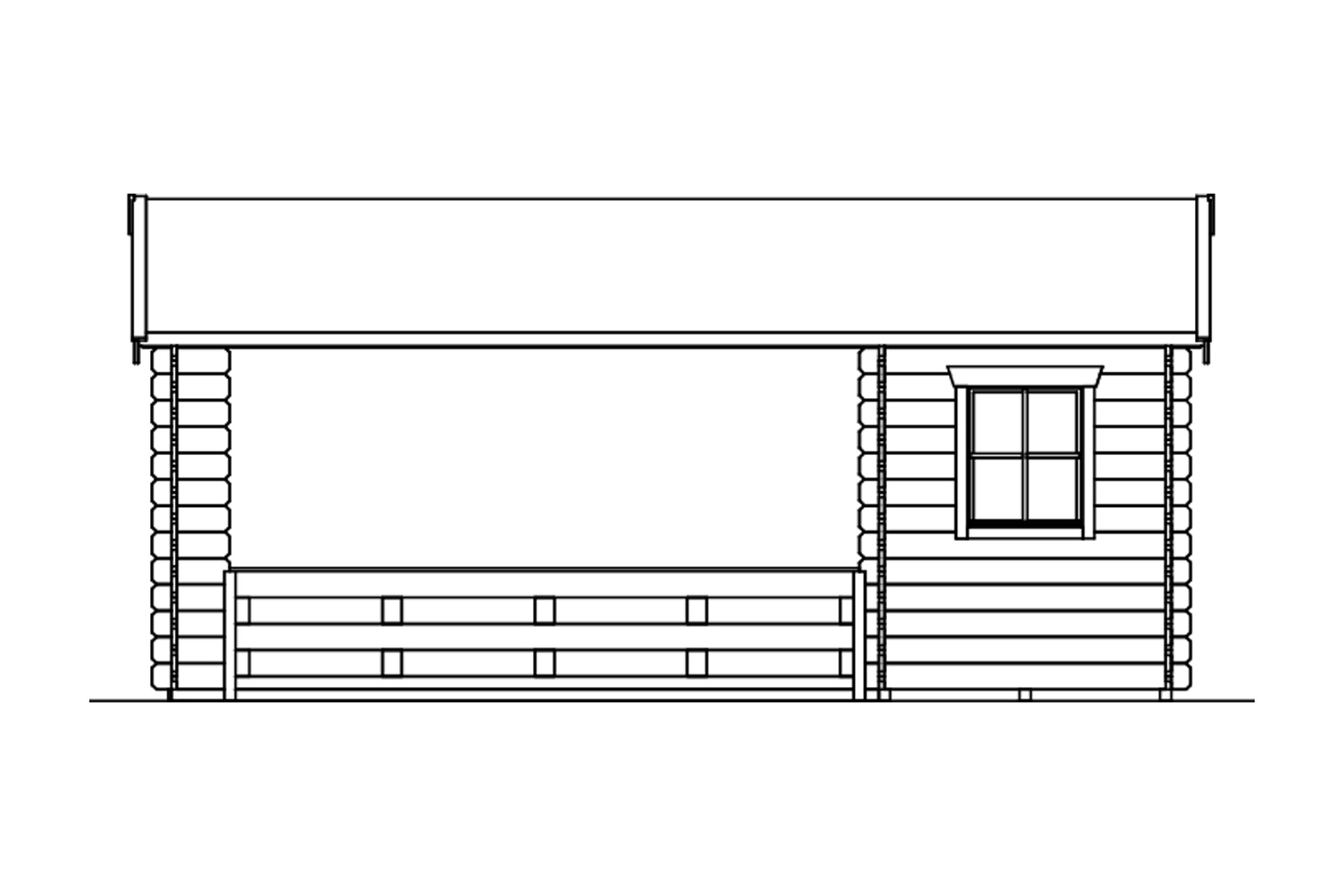 Abri de jardin ALICANTE 380x513cm, avec remise 380x150cm, 28mm, non traité
