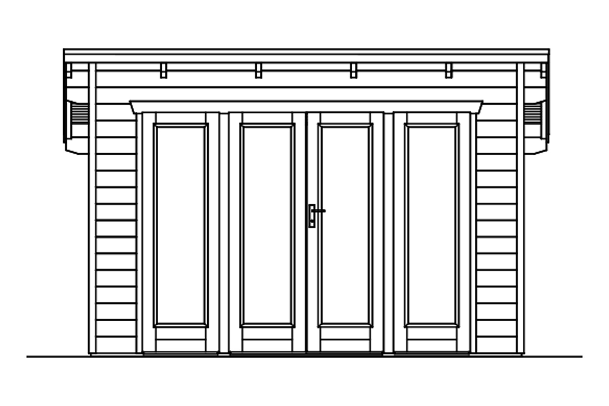 Gartenhaus Ostende 1, 350 x 250 cm, natur