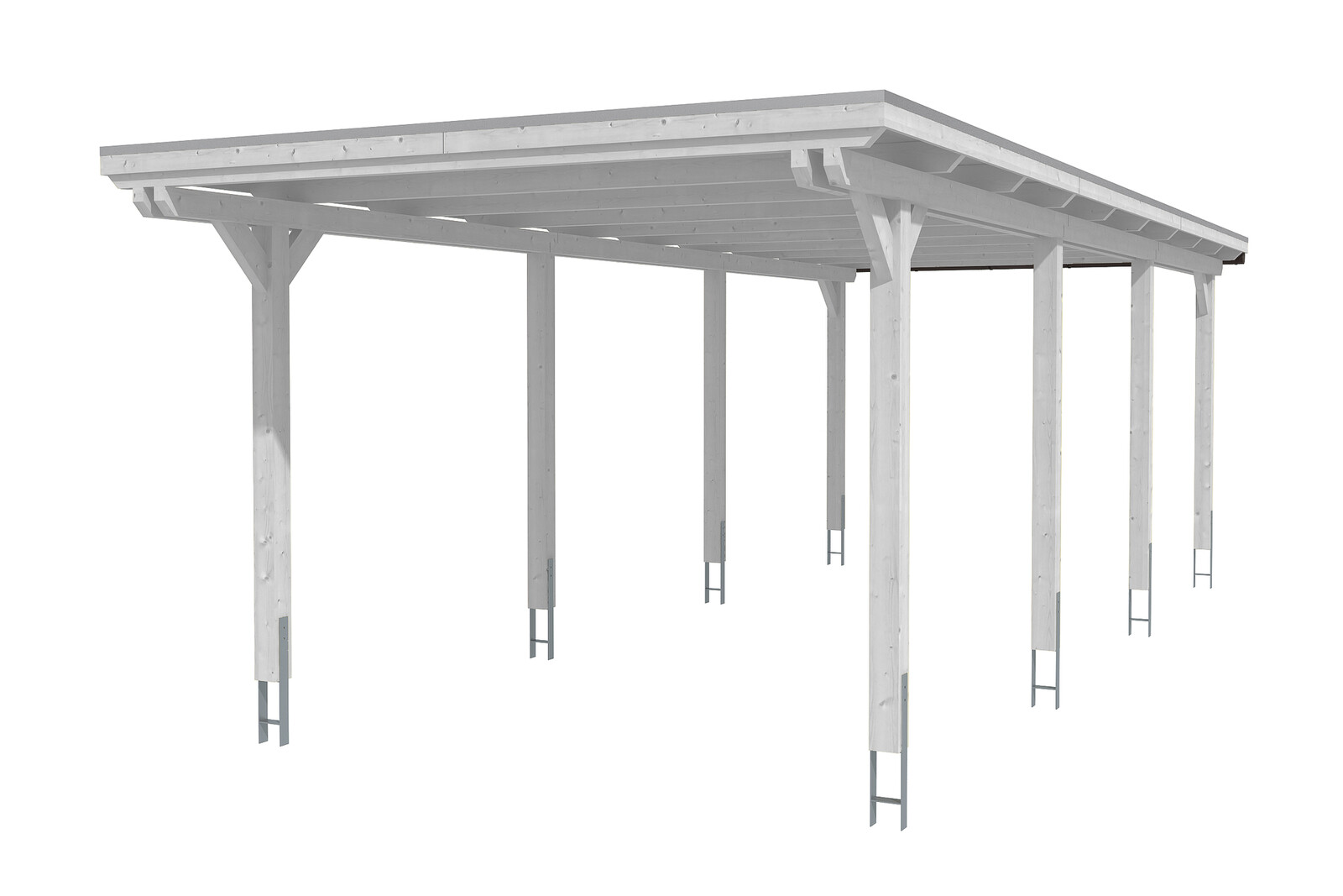 Carport Emsland 354 x 846 cm mit Aluminiumdach, weiß