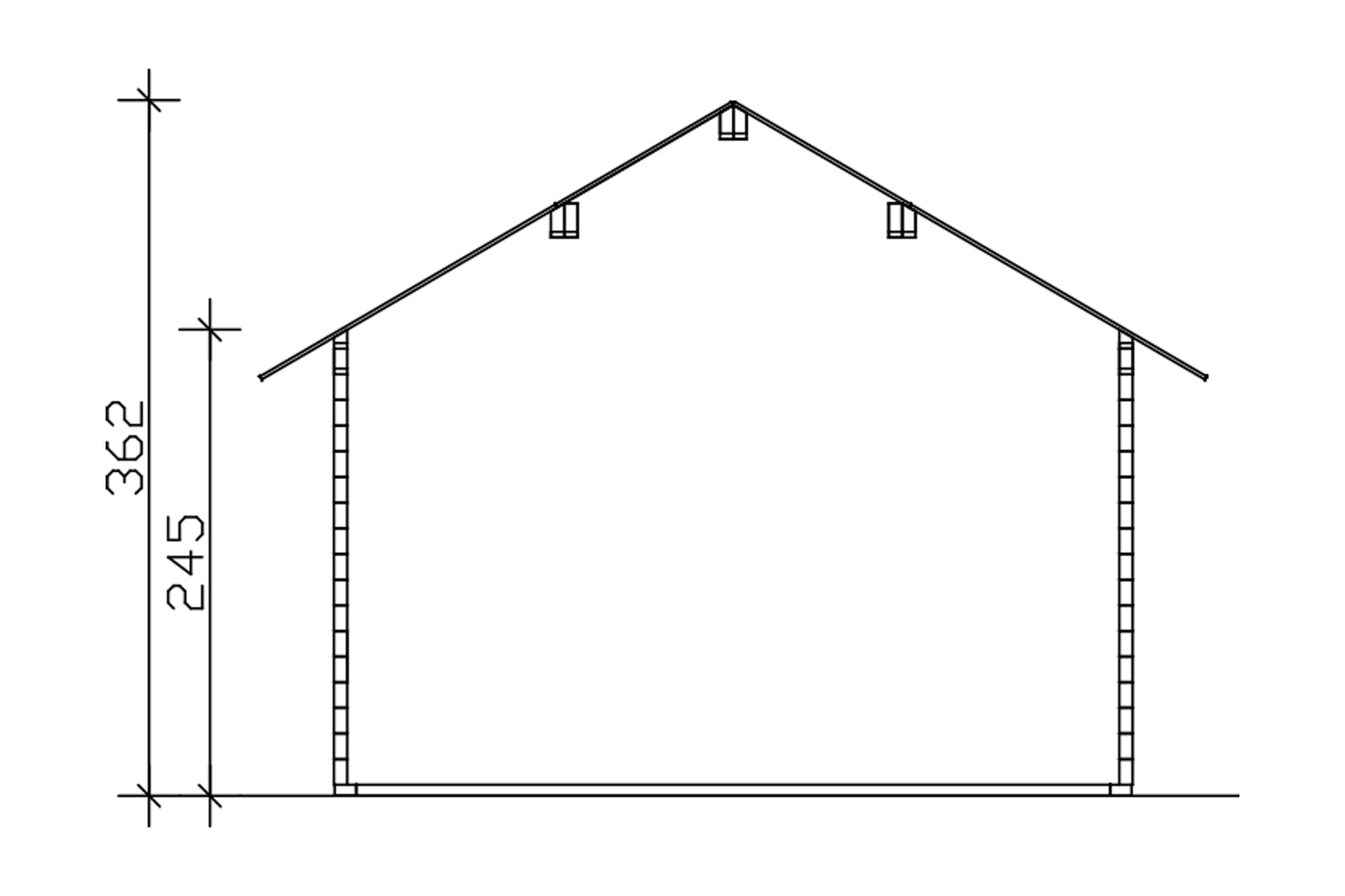 Log cabin Toronto 1, 420 x 420 cm, untreated