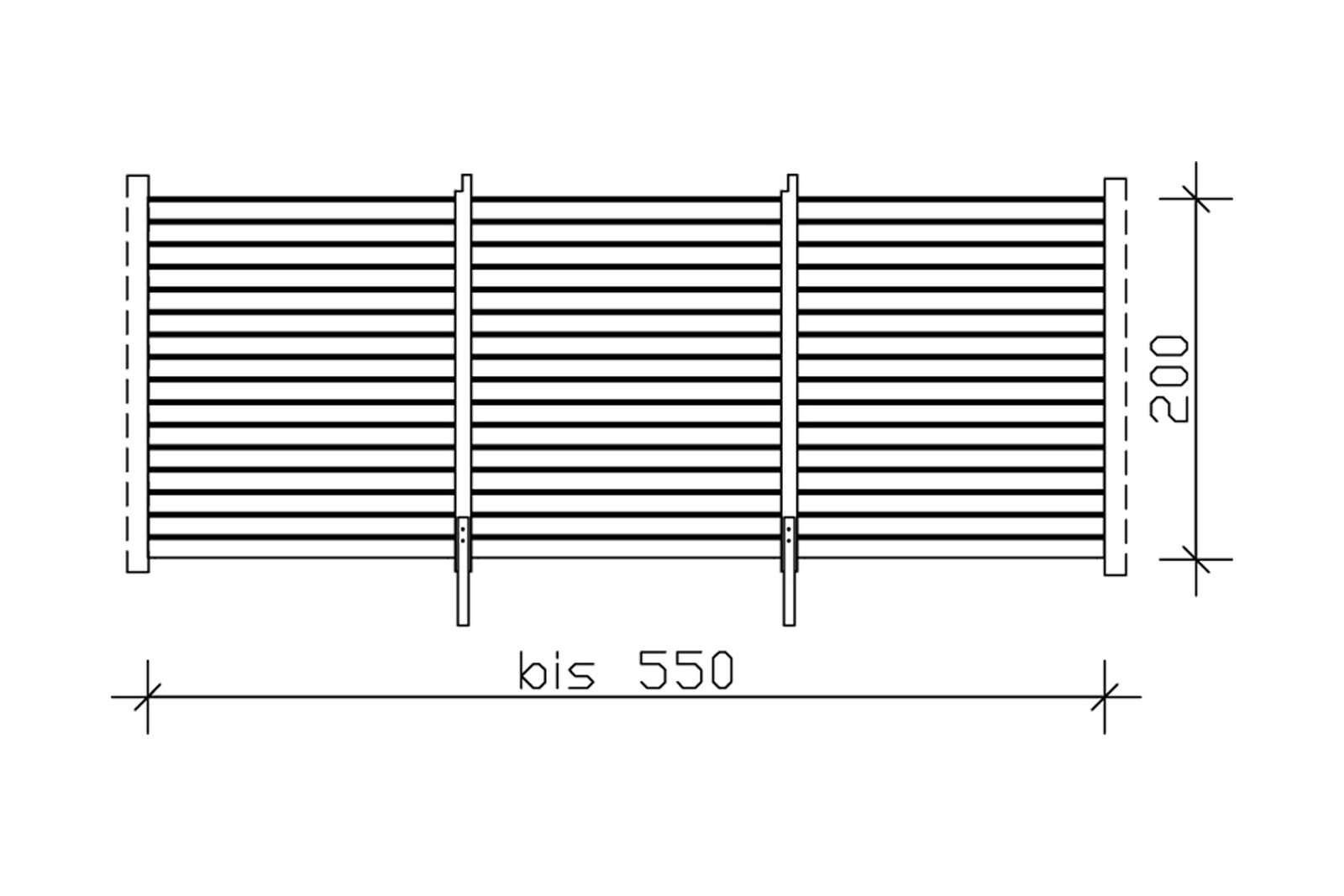 Rückwand Profilschalung 550x200cm,  schiefergrau