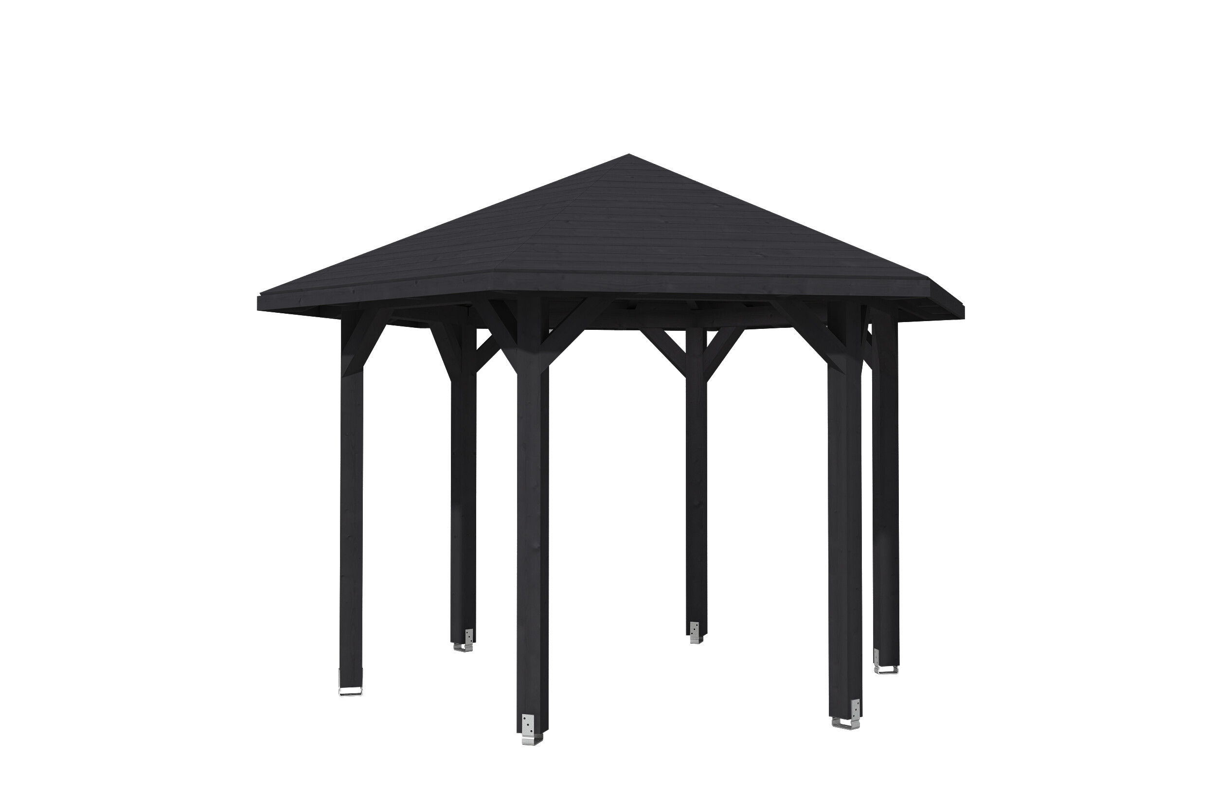 Gazebo Nancy 2, glulam, pre-treated anthracite