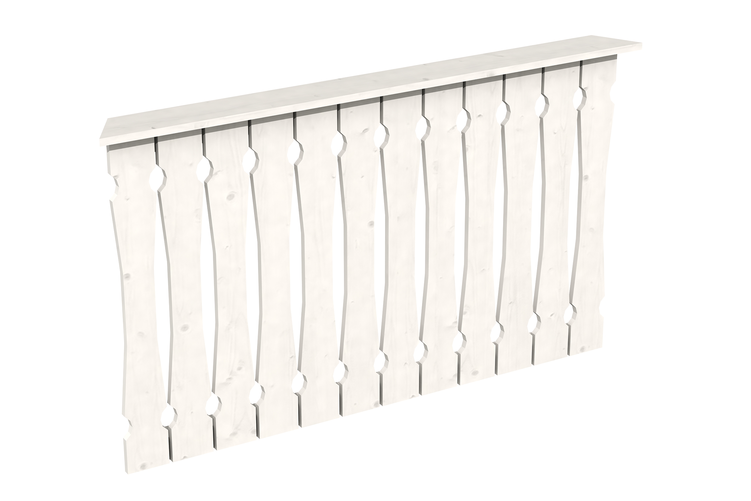 Brüstung Balkonschalung 150 x 96 cm, Fichte, weiß