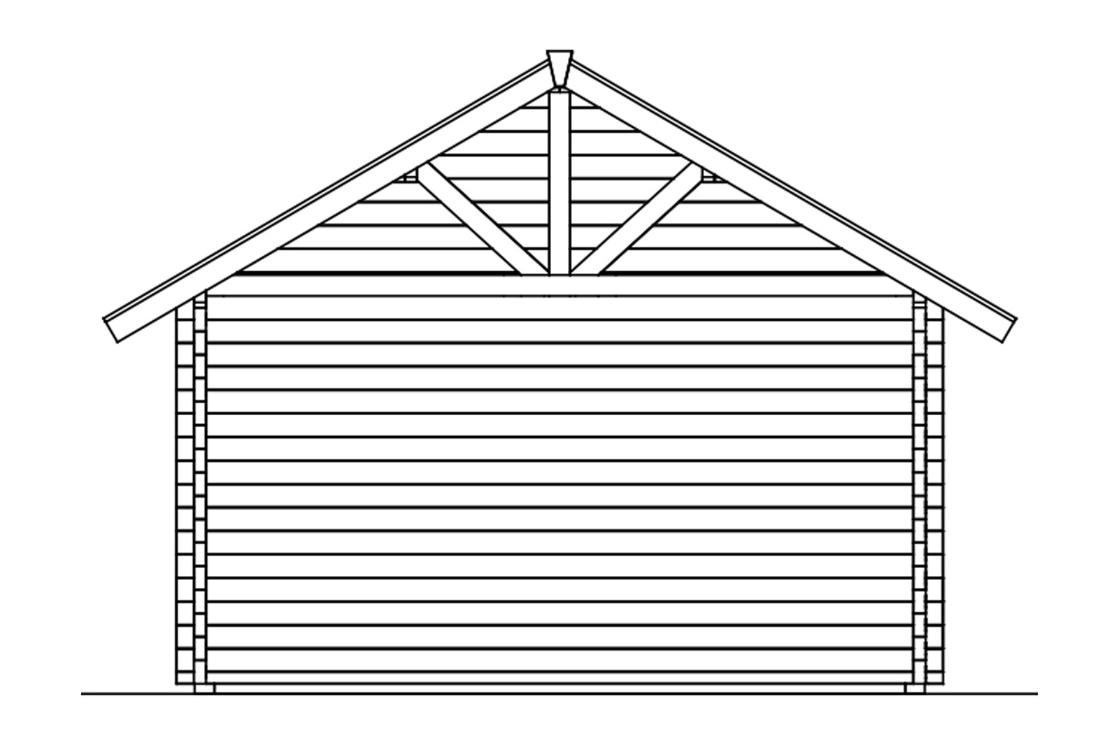 Log cabin Toronto 1, 420 x 420 cm with 2. layers of roof boards, untreated