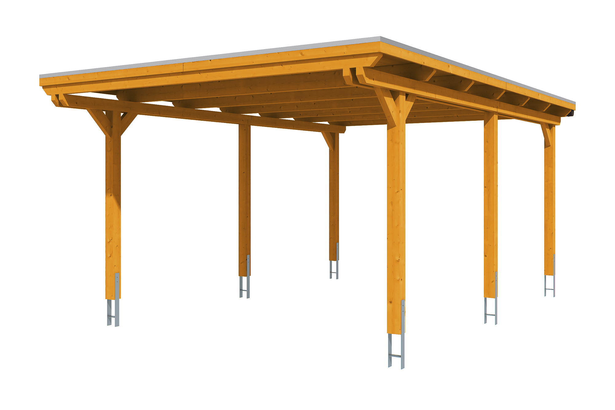 Produktbild: Carport Emsland 404 x 604 cm, farblich behandelt in eiche hell