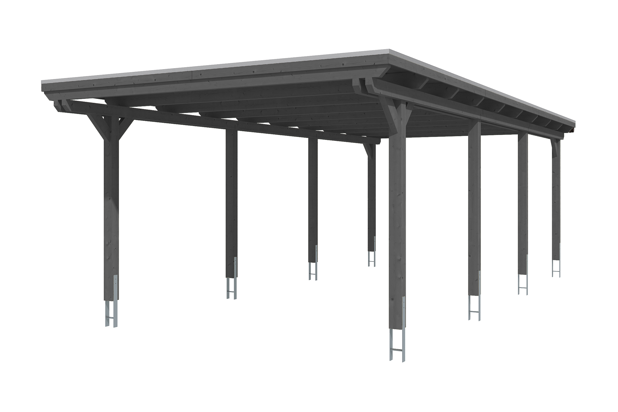 Produktbild: Carport Emsland 404 x 846 cm, farblich behandelt in schiefergrau