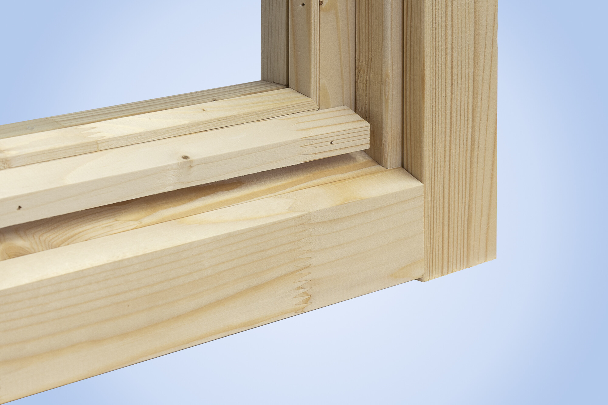 Single window, right hinge 57,5x 70,5 cm, 28mm, untreated