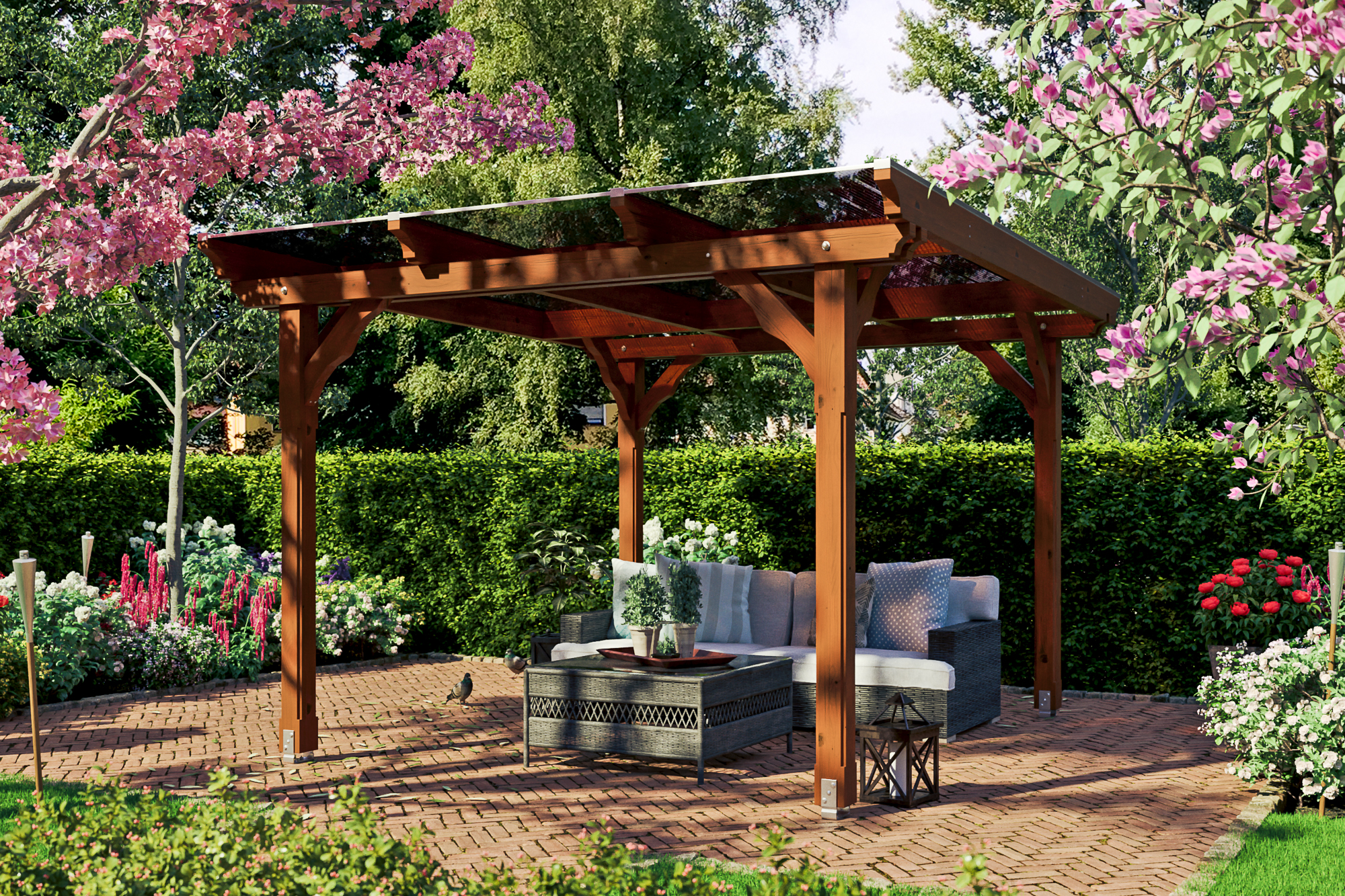 Ambientebild: Pavillon Marseille, farblich behandelt in nussbaum