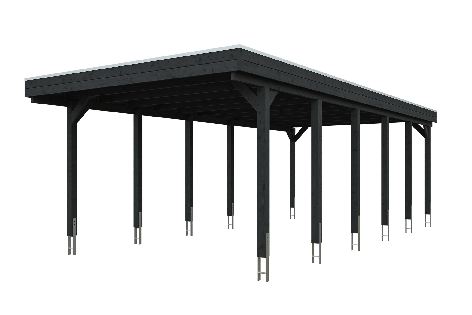 Carport Friesland 402 x 860 cm, met dakplaten, antraciet