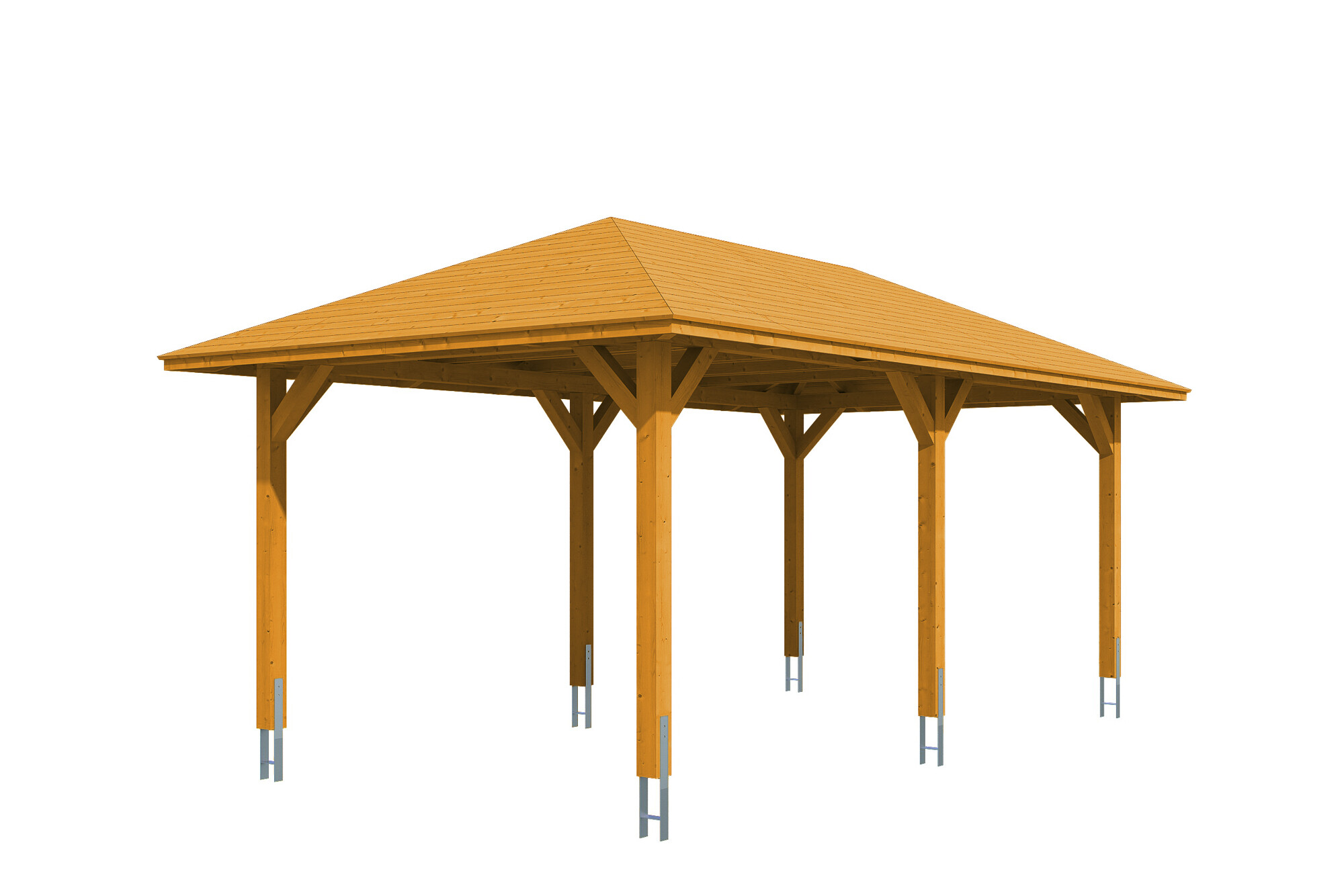 Carport Taunus 374 x 656 cm, eiche hell
