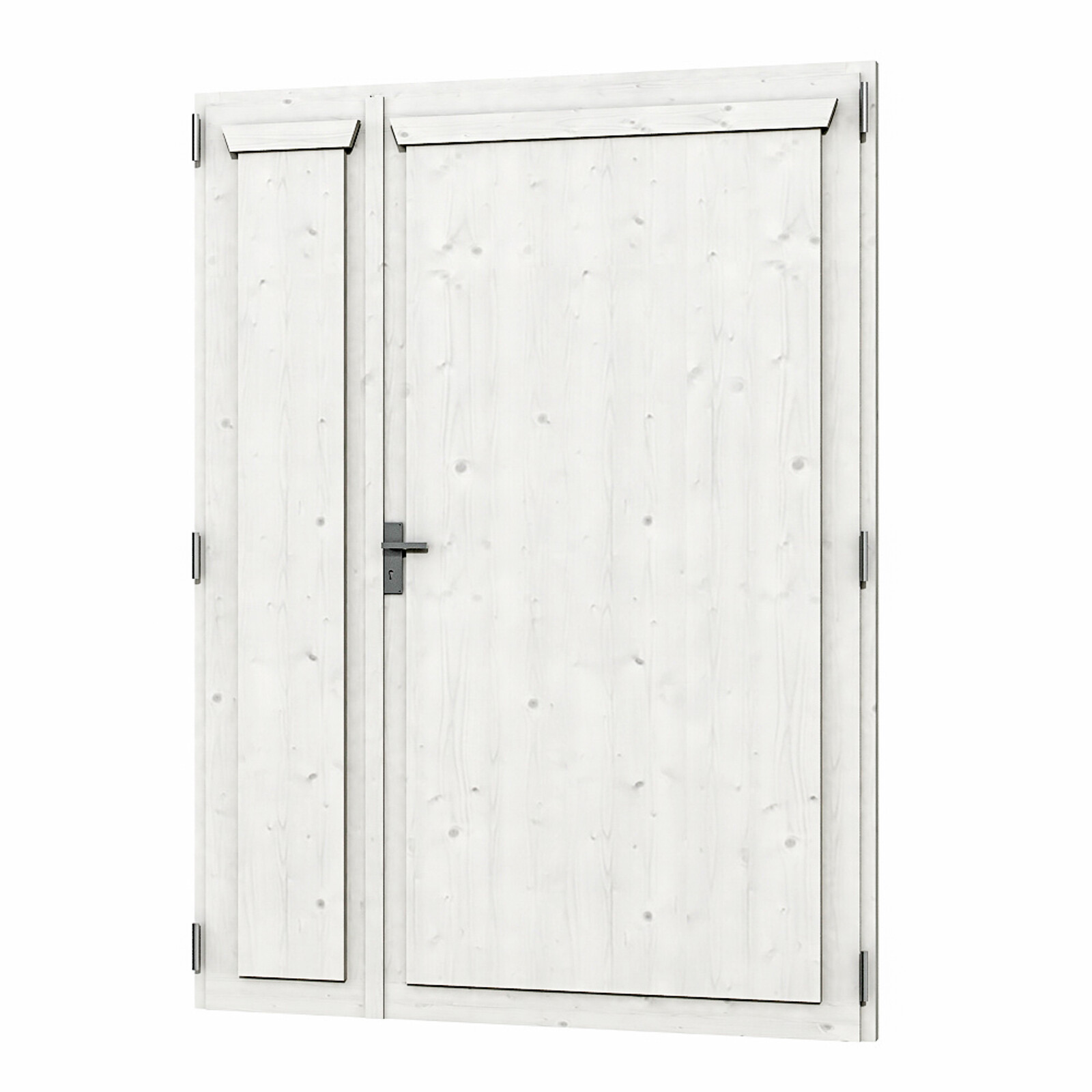 Double door forarports 148 x 198 cm, colour pre-treated in white