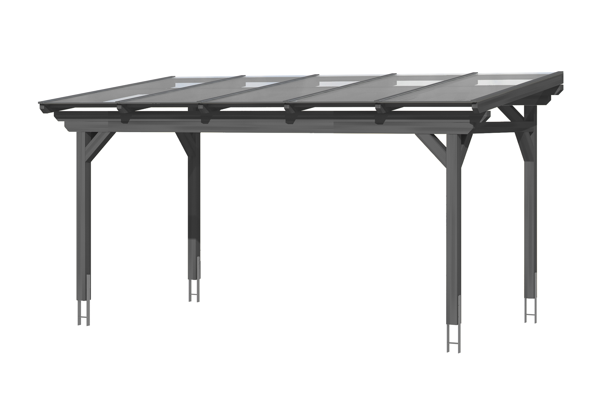 Produktbild: Terrassenüberdachung Sanremo, Breite 541 cm, farblich behandelt in schiefergrau