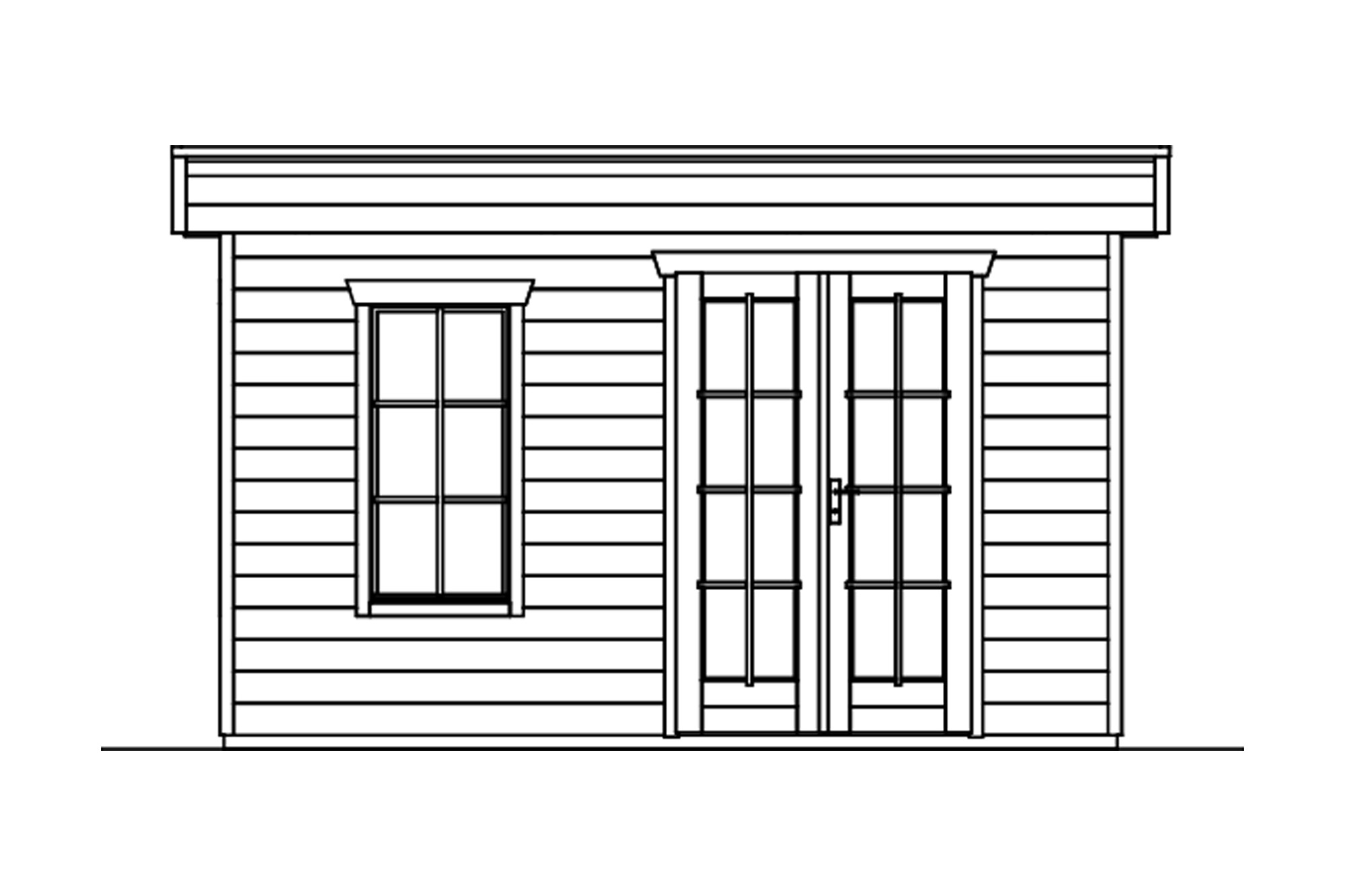 Tuinhuis Breda 1, 28mm 380 x 300 cm, leigrijs