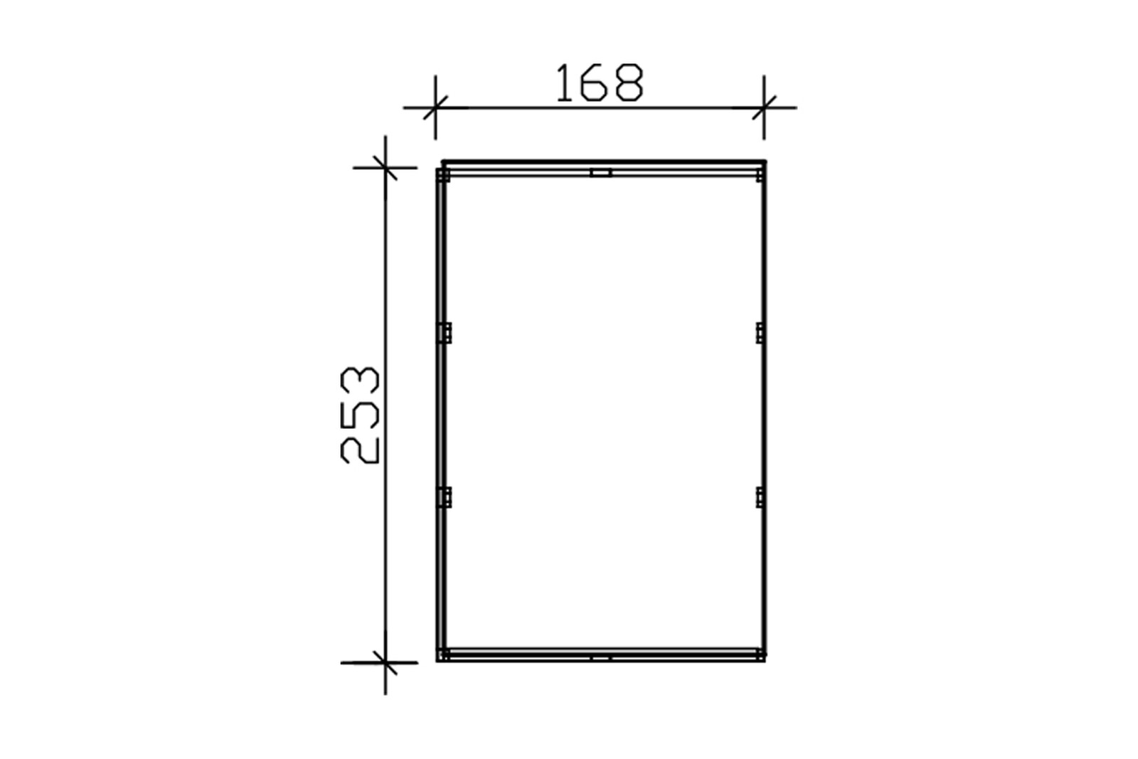 Seitliche Überdachung für CrossCube 168 x 253 cm, Größe 3+4, schiefergrau