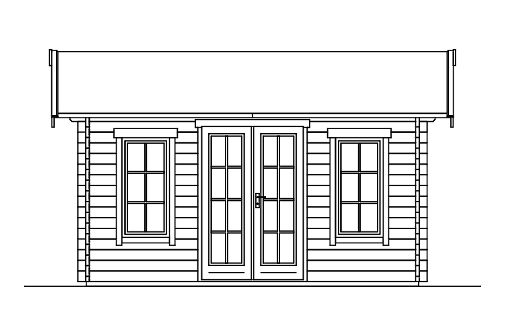 Log cabin Lugano 1, 420 x 300 cm, untreated