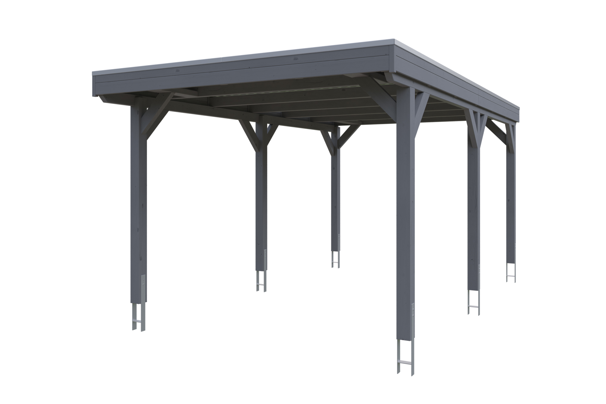 Produktbild: Carport Grunewald 321 x 554 cm, farblich behandelt in schiefergrau