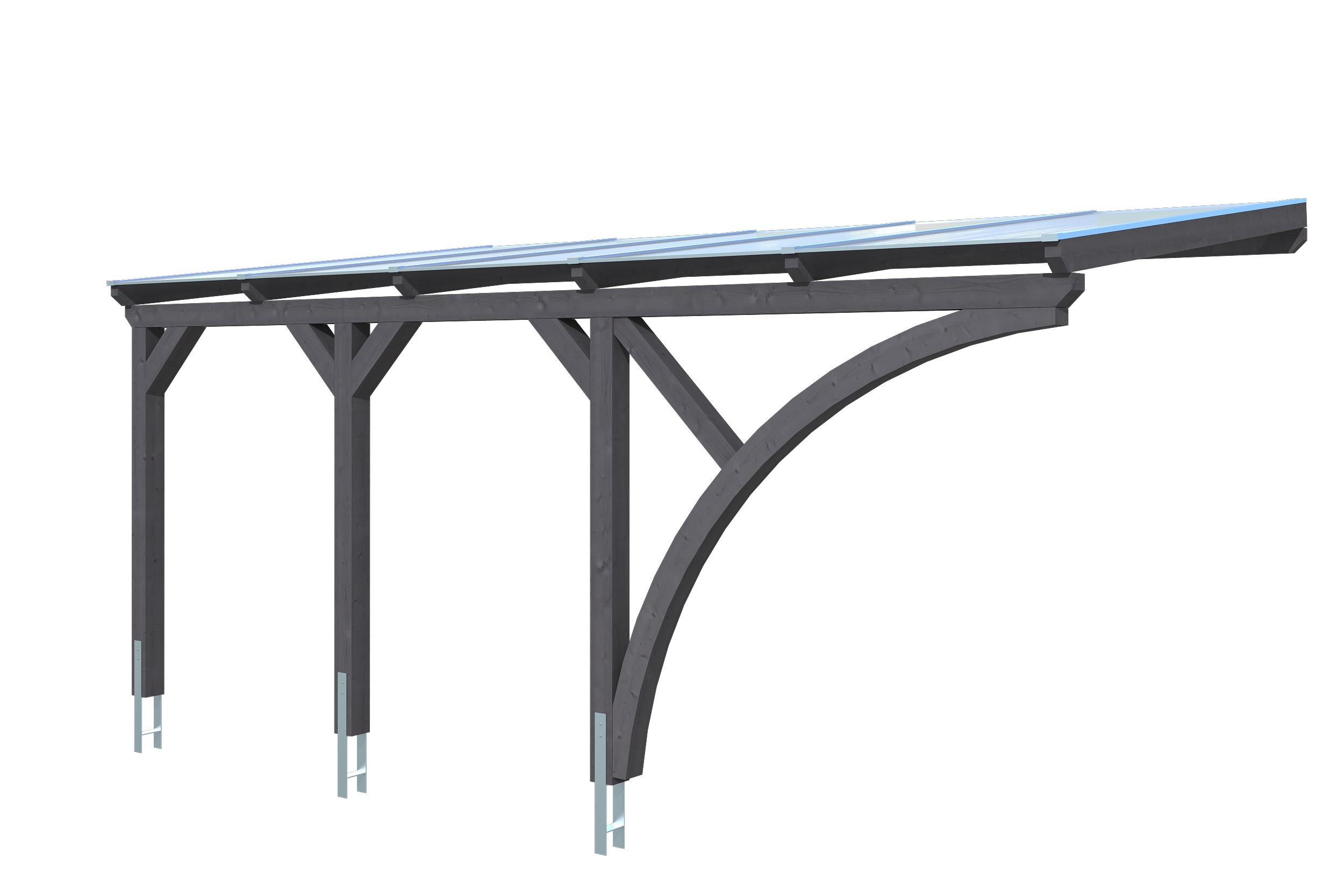Produktbild: Carport Eifel 300 x 541 cm, farblich behandelt in schiefergrau