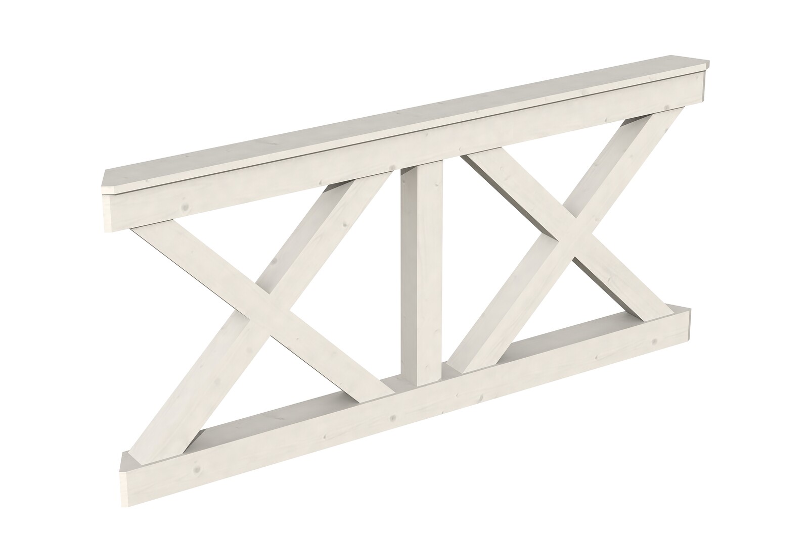 Brüstung Andreaskreuz 180 x 84 cm, Fichte, weiß