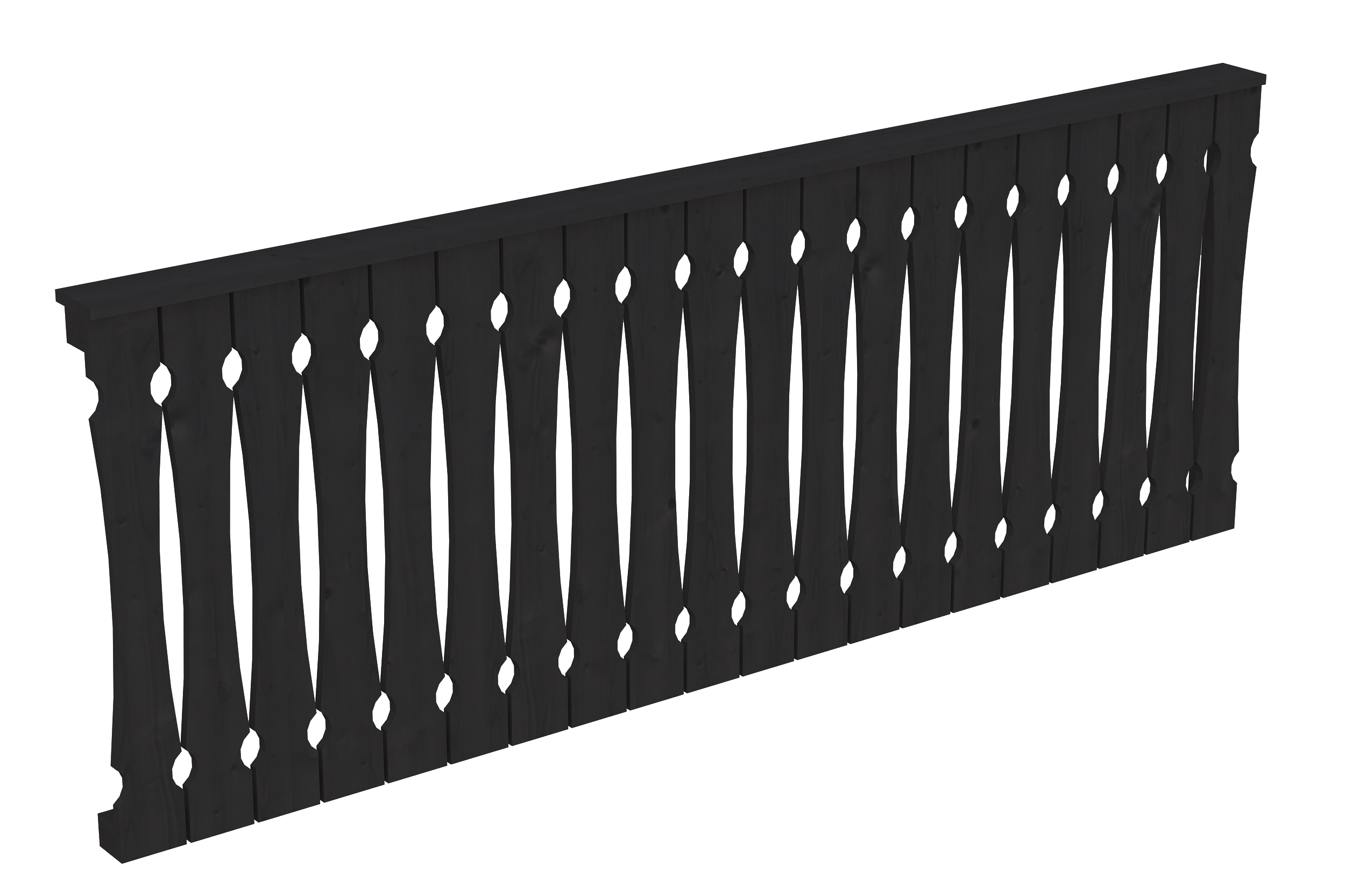 Produktbild: Seitenwand aus Balkonschalung, Tiefe 255 cm