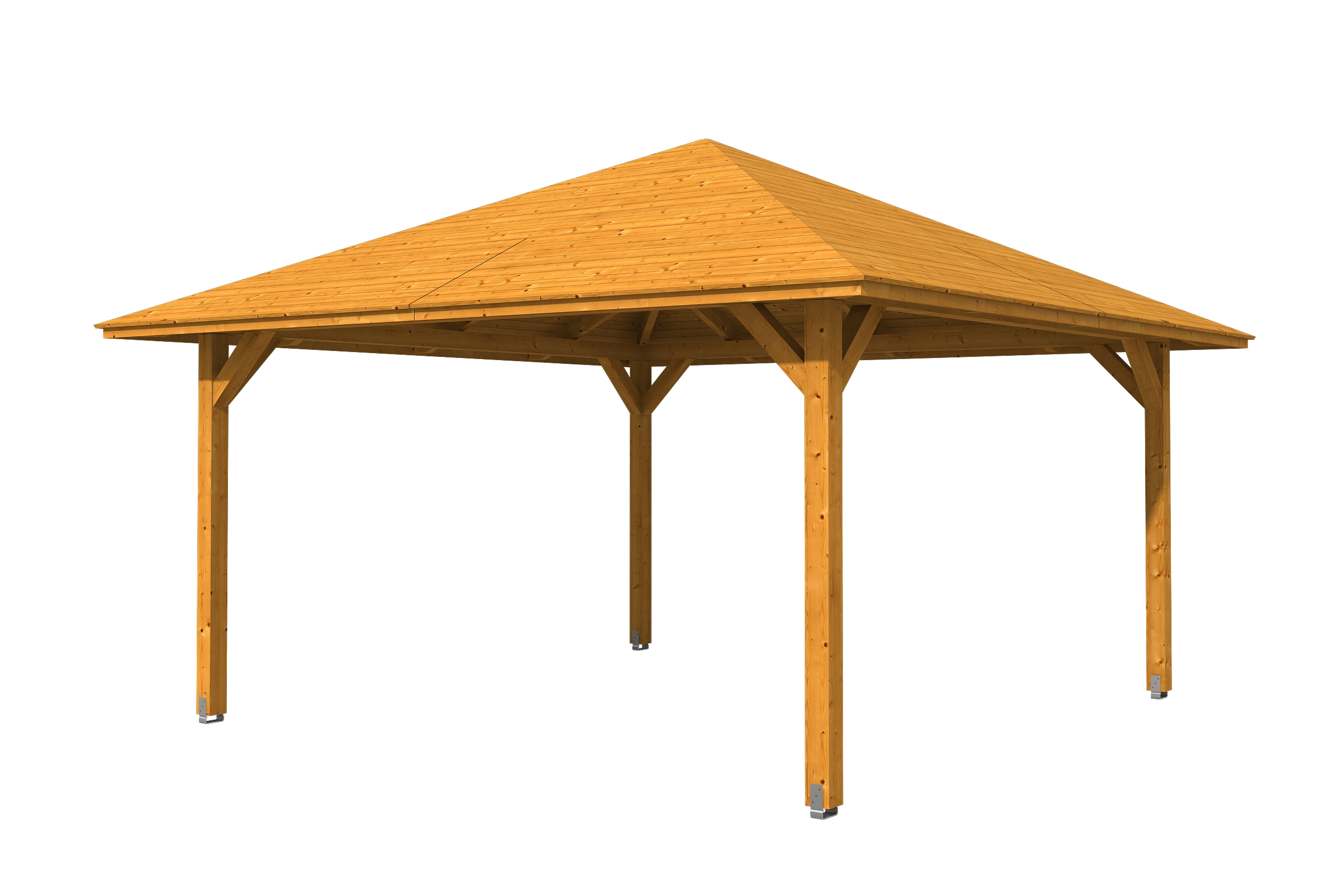 Gazebo Cannes 3, glulam, pre-treated light oak