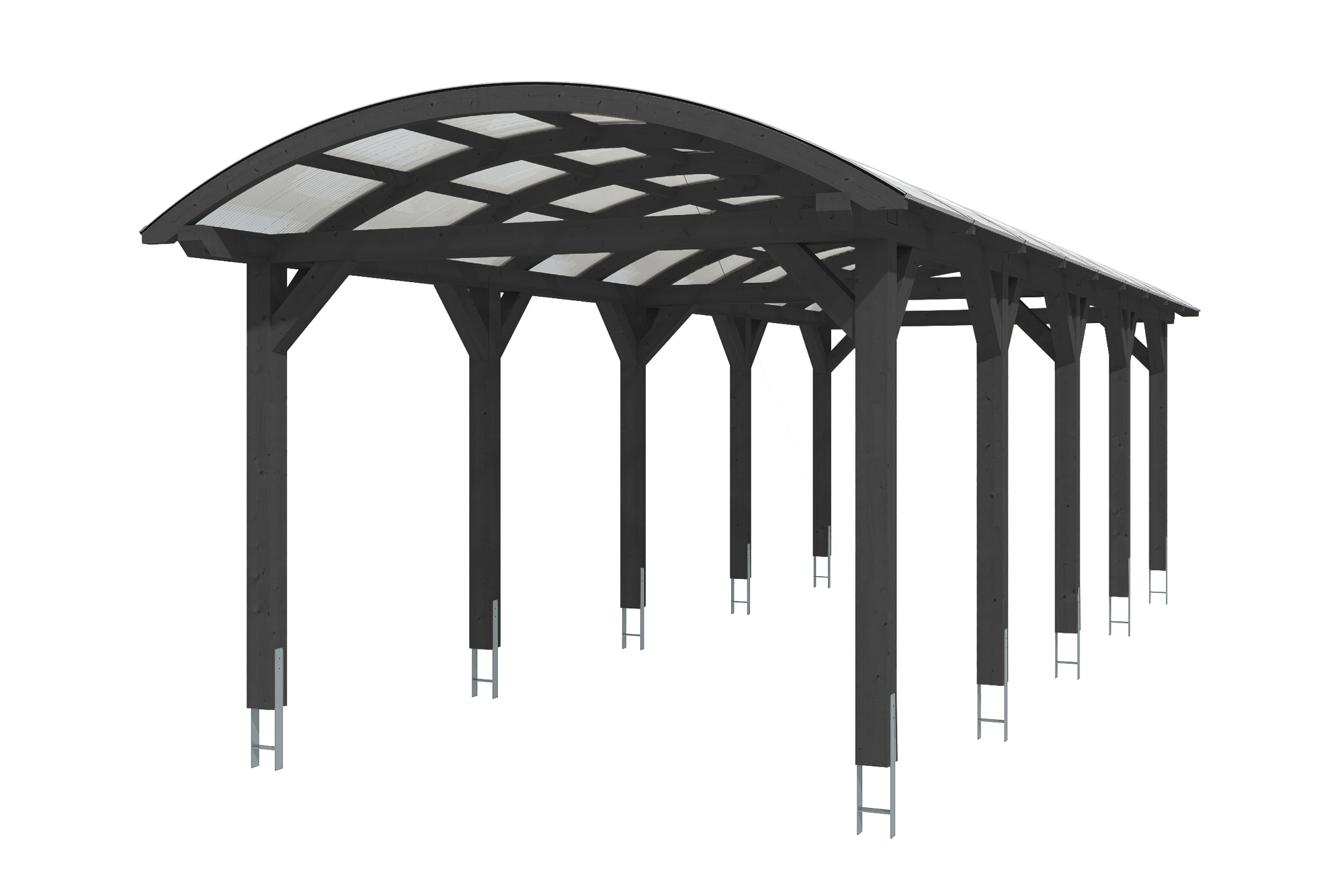 Produktbild: Carport Franken 376 x 969 cm, farblich behandelt in anthrazit