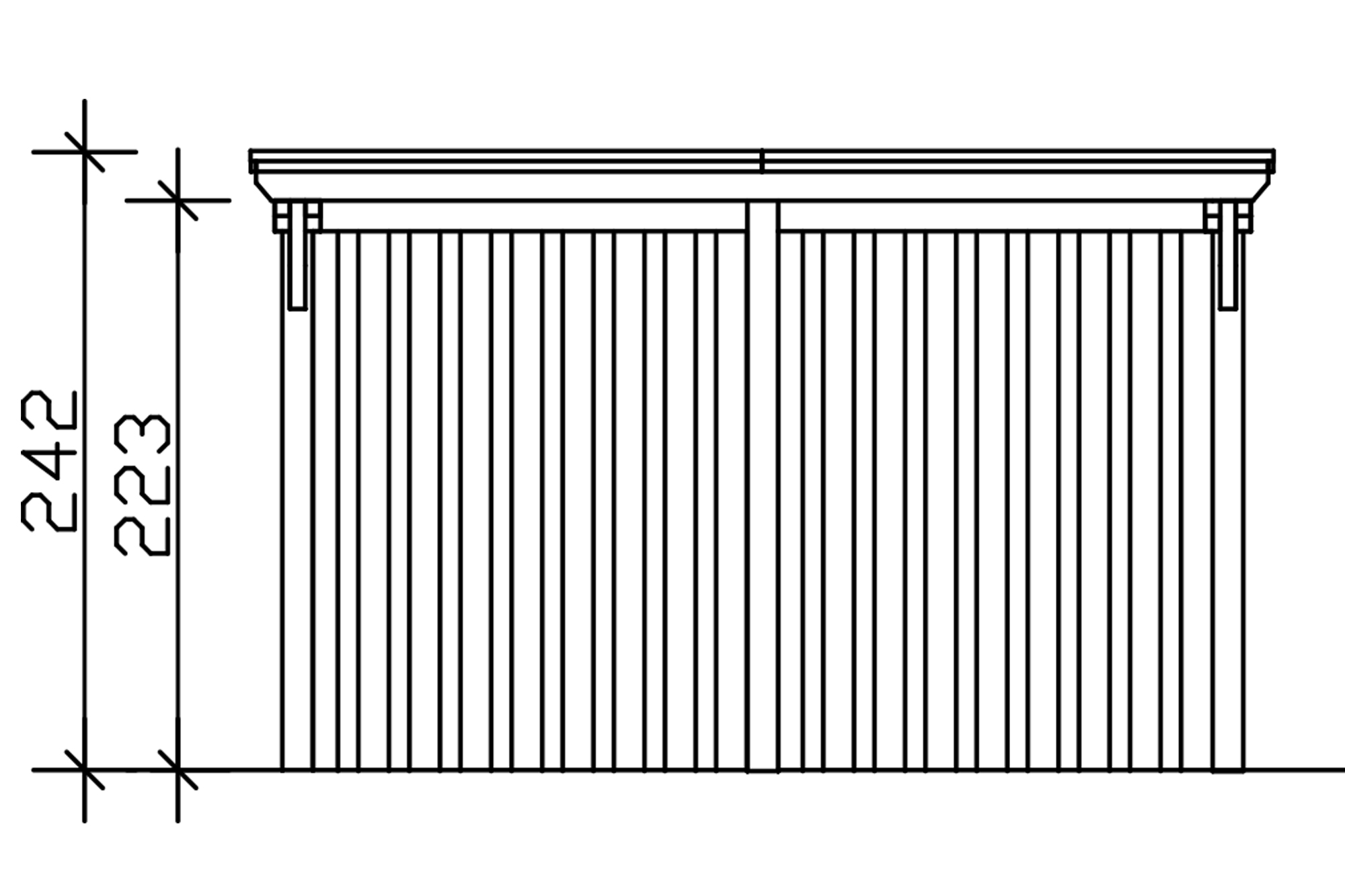 Carport Emsland 402 x 846 cm mit EPDM-Dach, mit Abstellraum, anthrazit