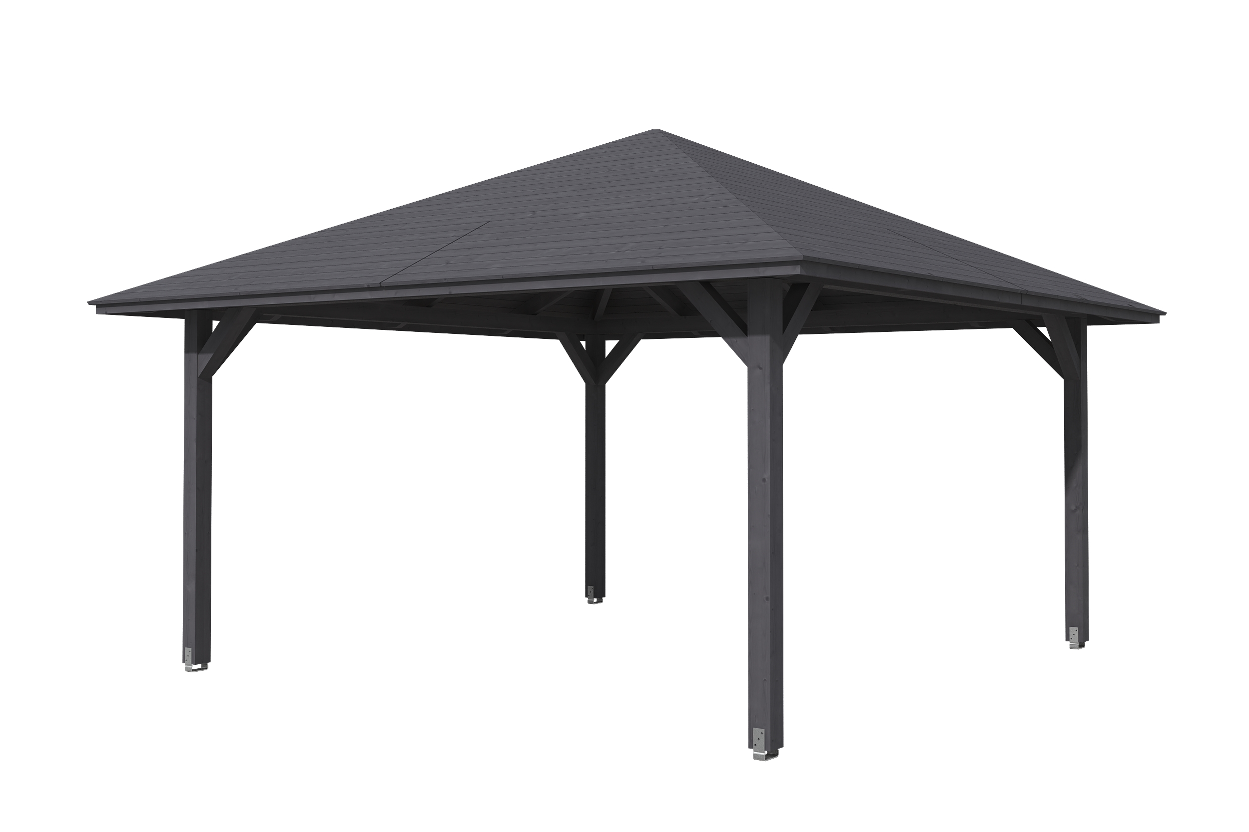 Gazebo Cannes 3, glulam, pre-treated slate-grey