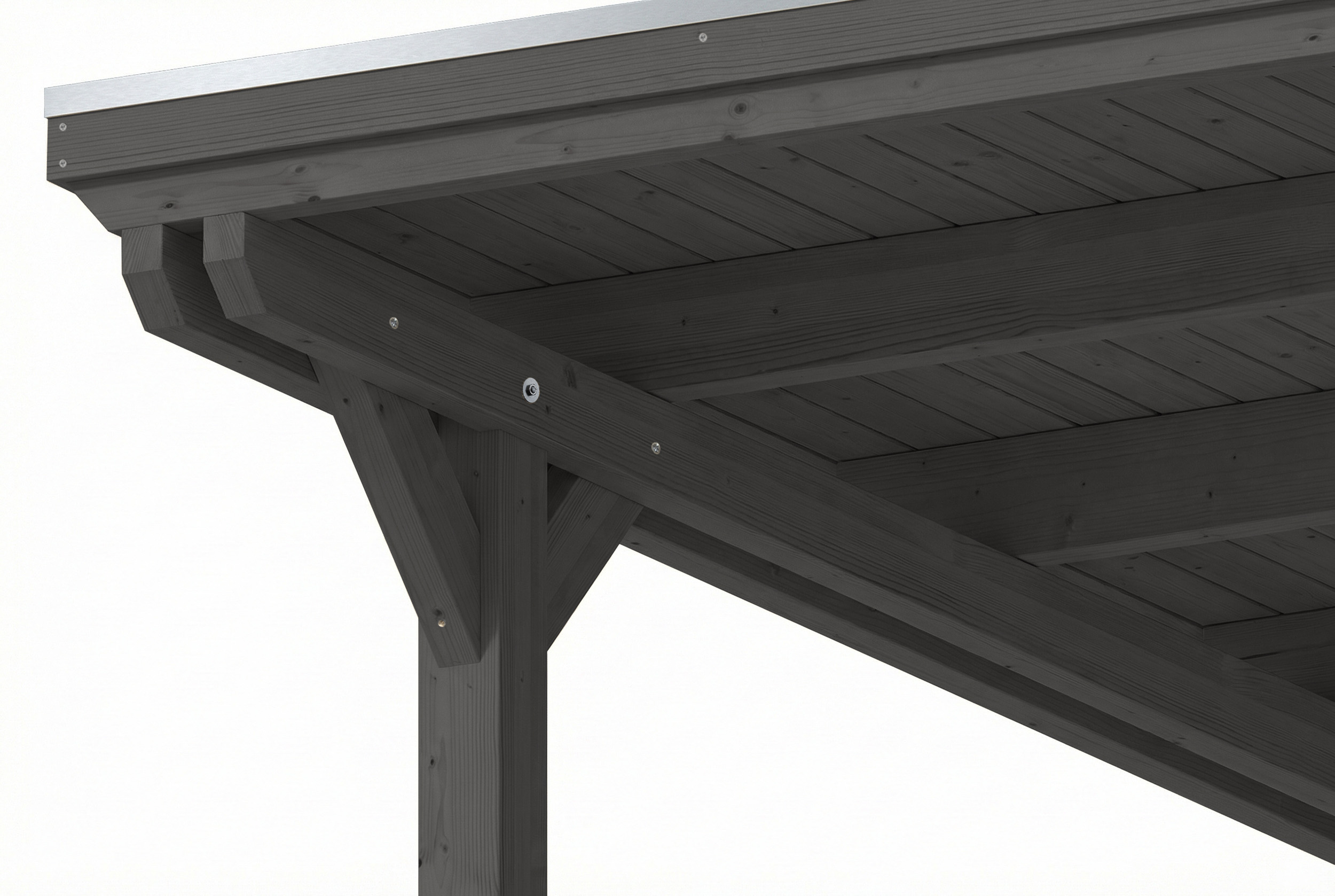 Carport Emsland 609 x 846 cm met EPDM dak, leigrijs