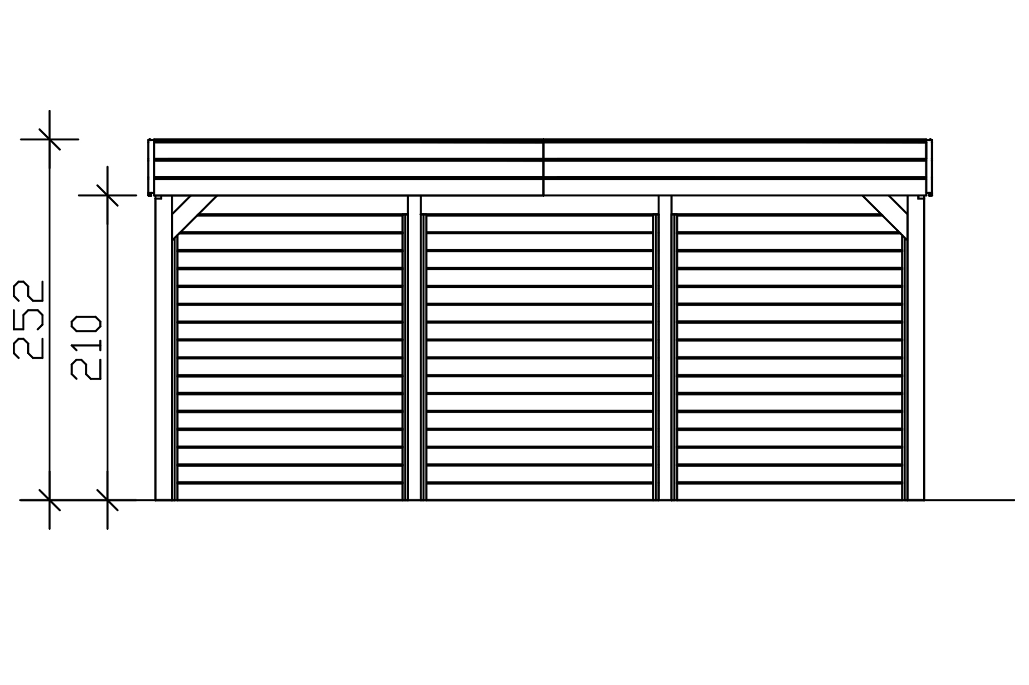 Carport Friesland Set C, 546 x 555 cm, met zij- en achterwand, leigrijs