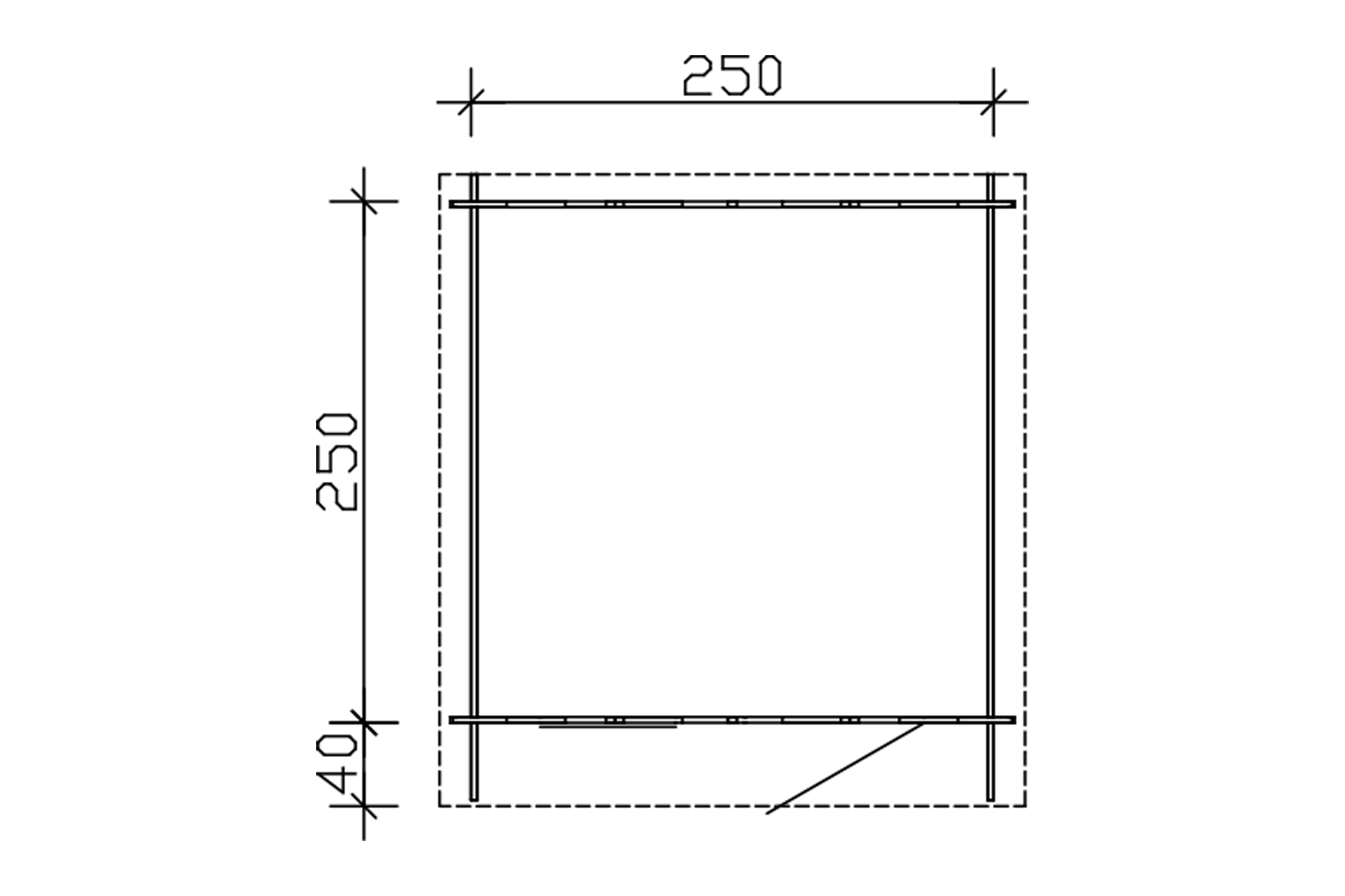 Gartenhaus Porto 2, 250 x 250 cm, natur