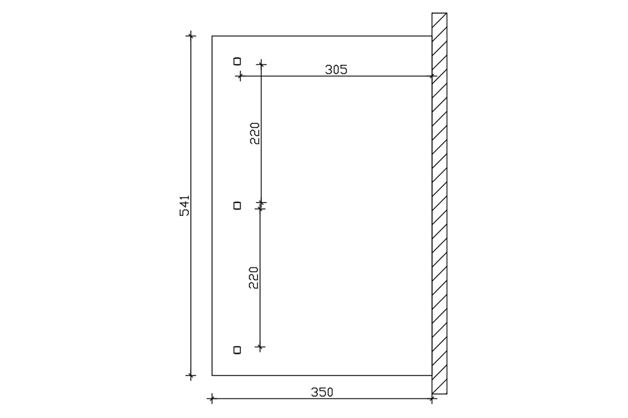 Pergola adossée Rimola 541 x 350 cm, Douglas, naturel
