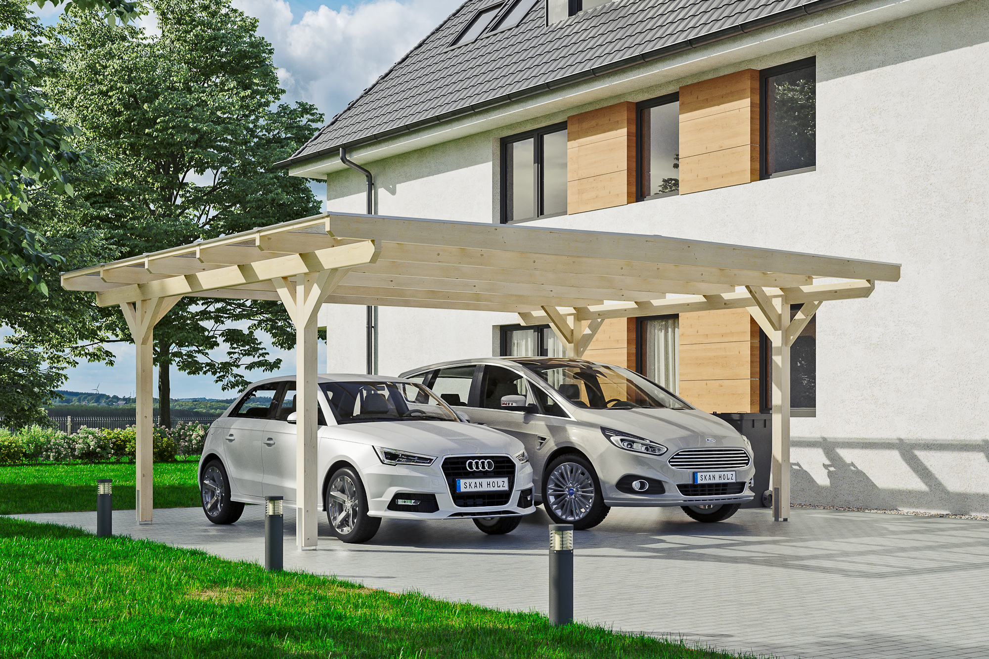 Ambientebild: Carport Odenwald 640 x 541 cm