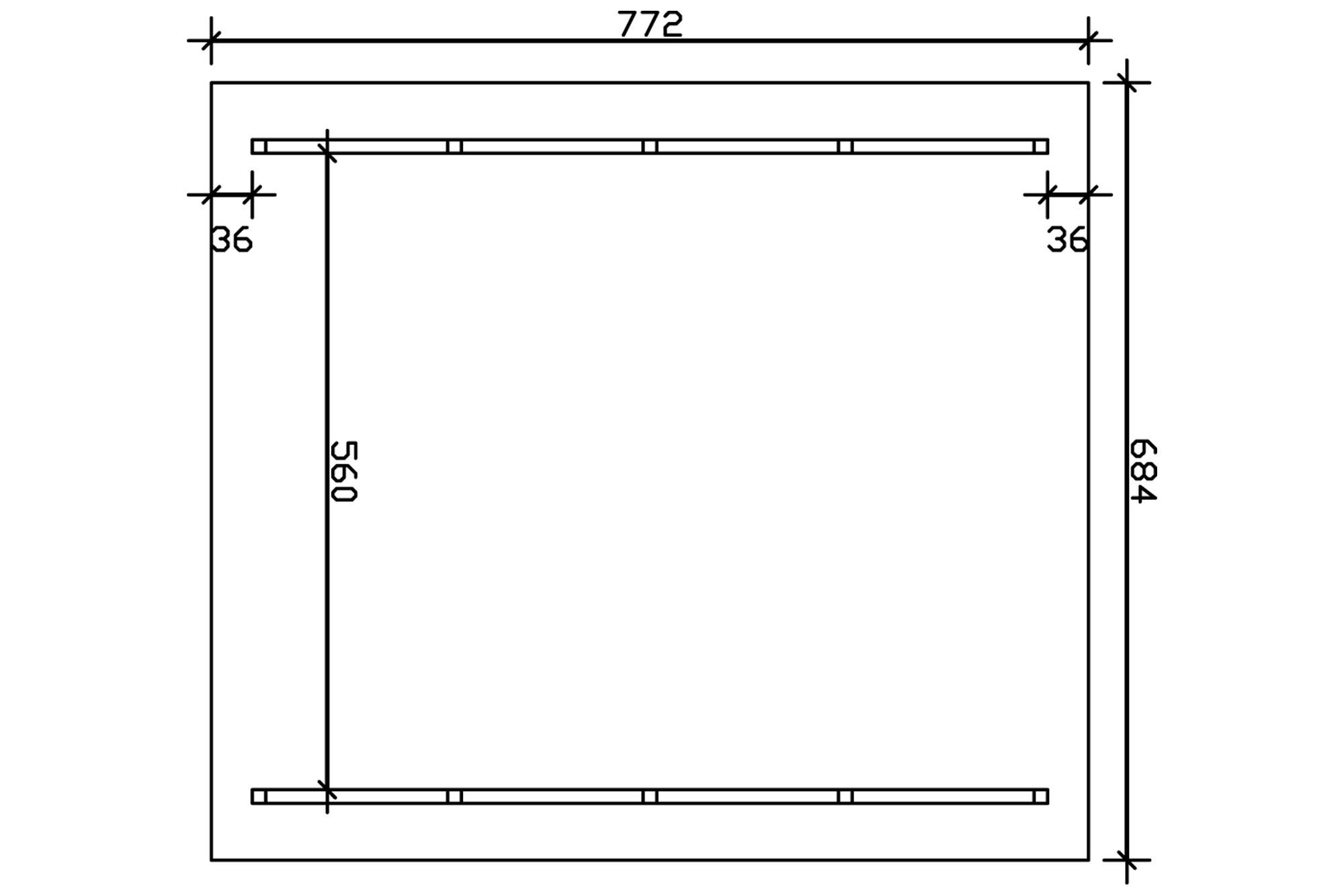 Carport Schwarzwald 684 x 772 cm, colour pre-treated slate-grey