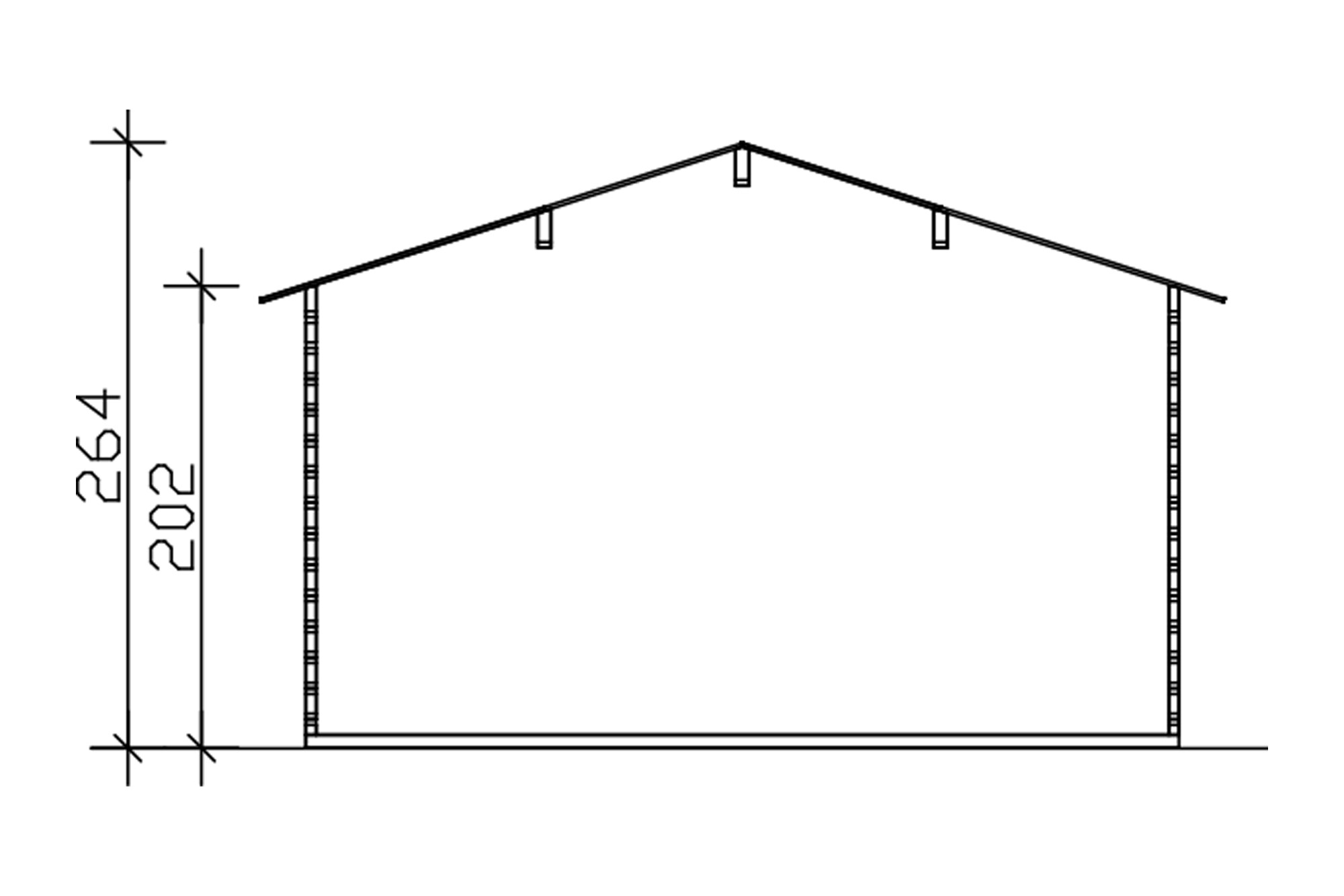 Tuinhuis Trondheim 1, 45mm 380 x 300 cm, onbehandeld