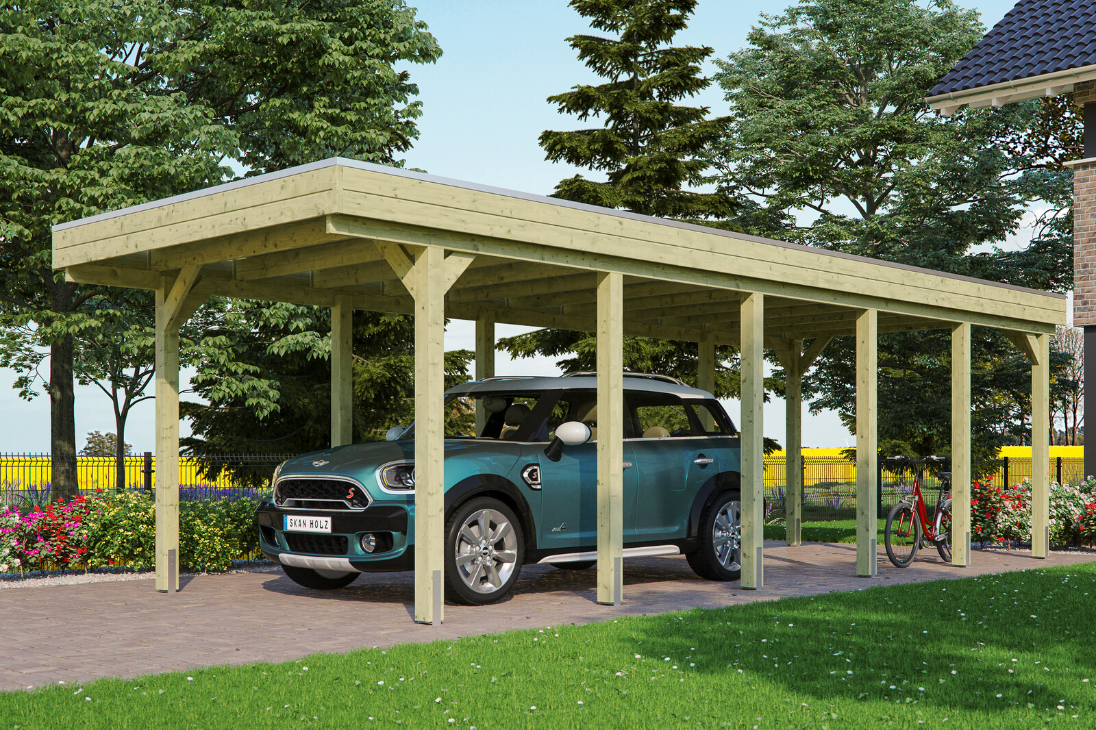Carport Friesland 314 x 860 cm mit EPDM-Dach