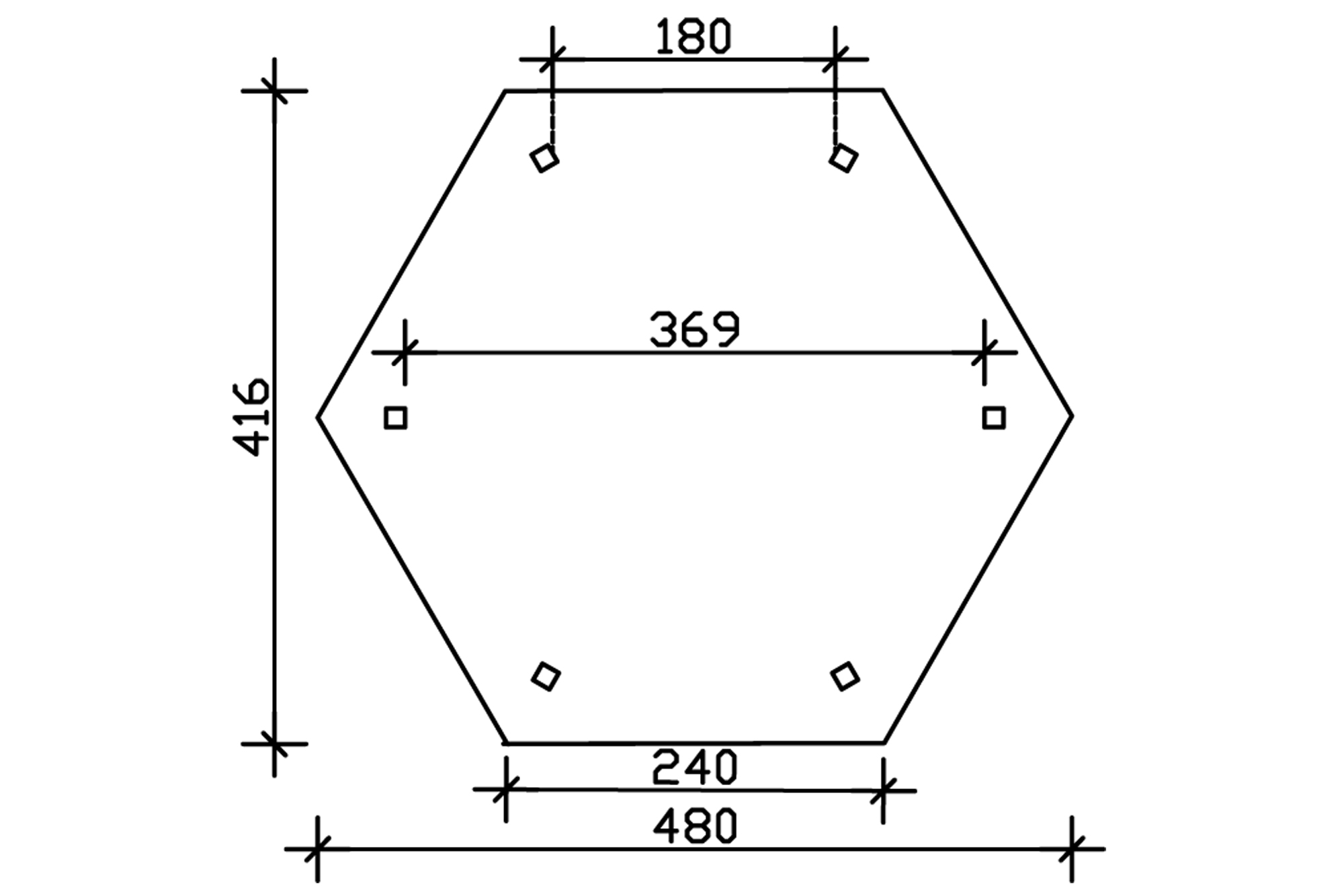 Gloriette COLMAR 3 (ø 480cm) hexagonale, douglas, non traité