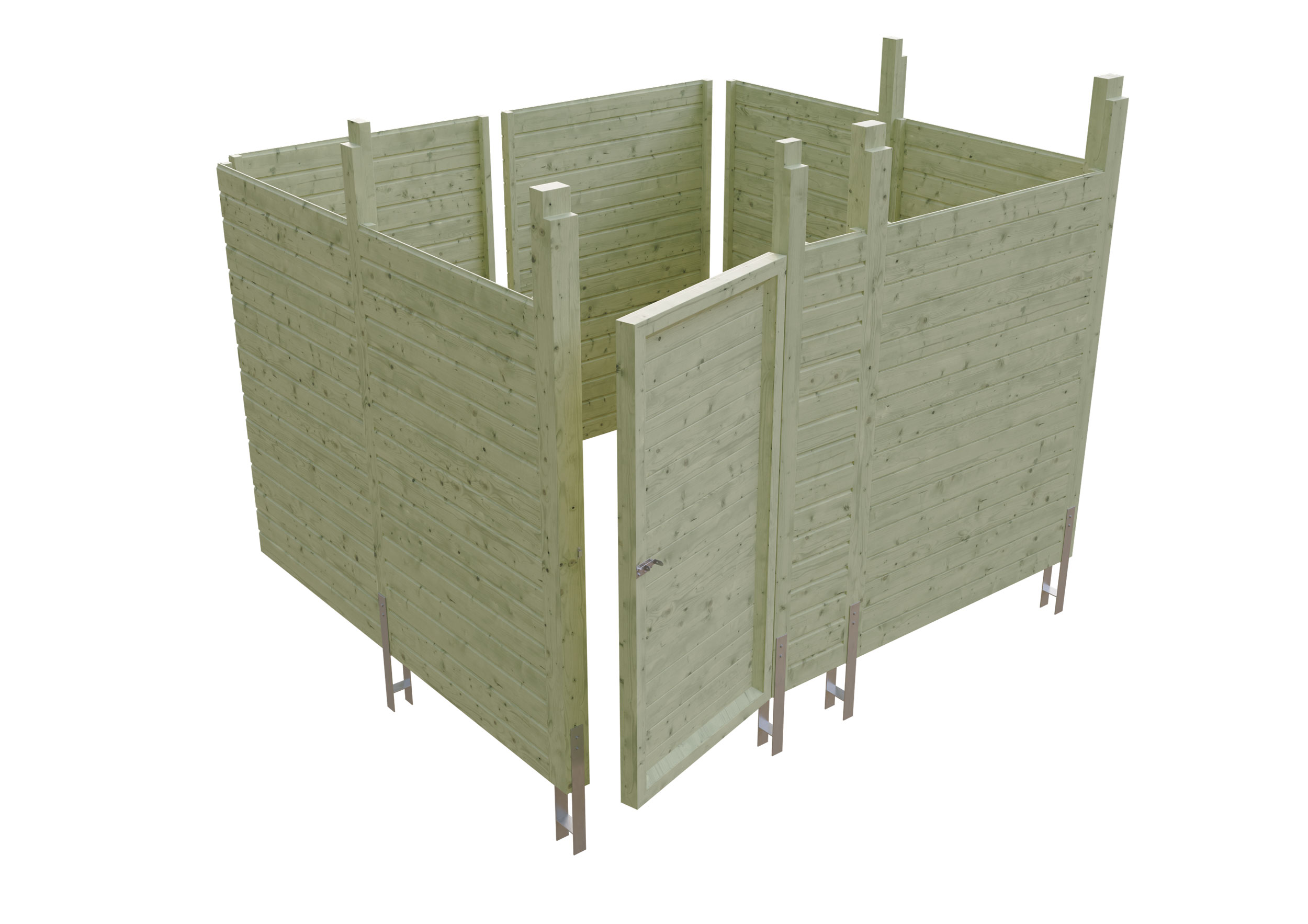 Abstellraum C8, 275x317cm, Profilschalung,  grün imprägniert