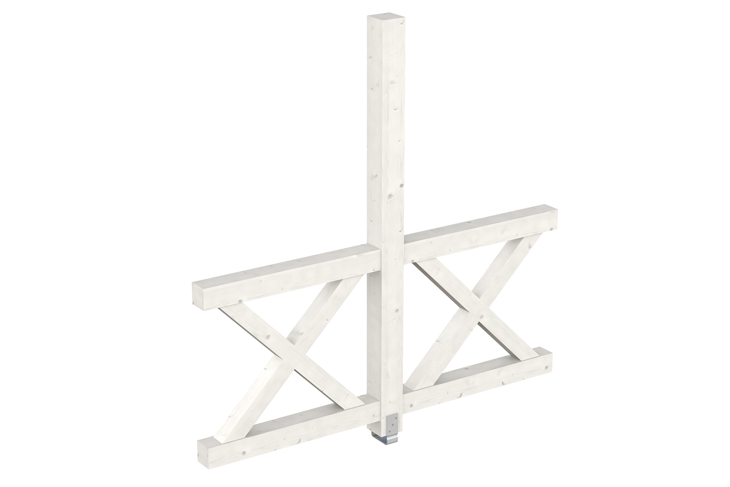 Seitenwand Andreaskreuz (FS) 193 x 210 cm, Fichte, weiß