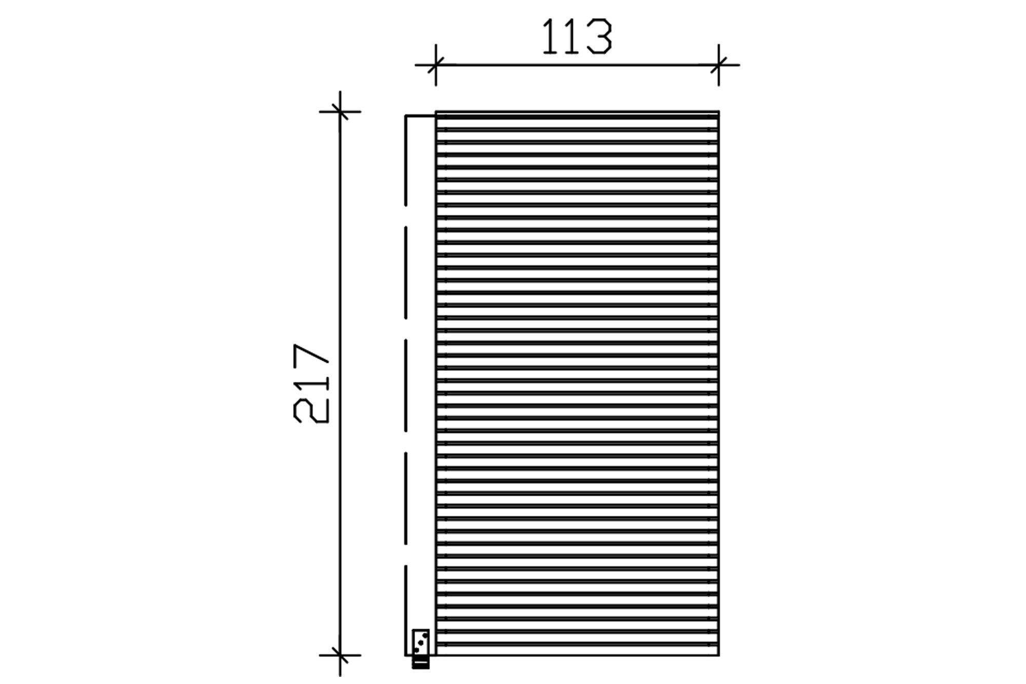 Seitenwand aus Lamellen 113 x 217 cm, Fichte, anthrazit