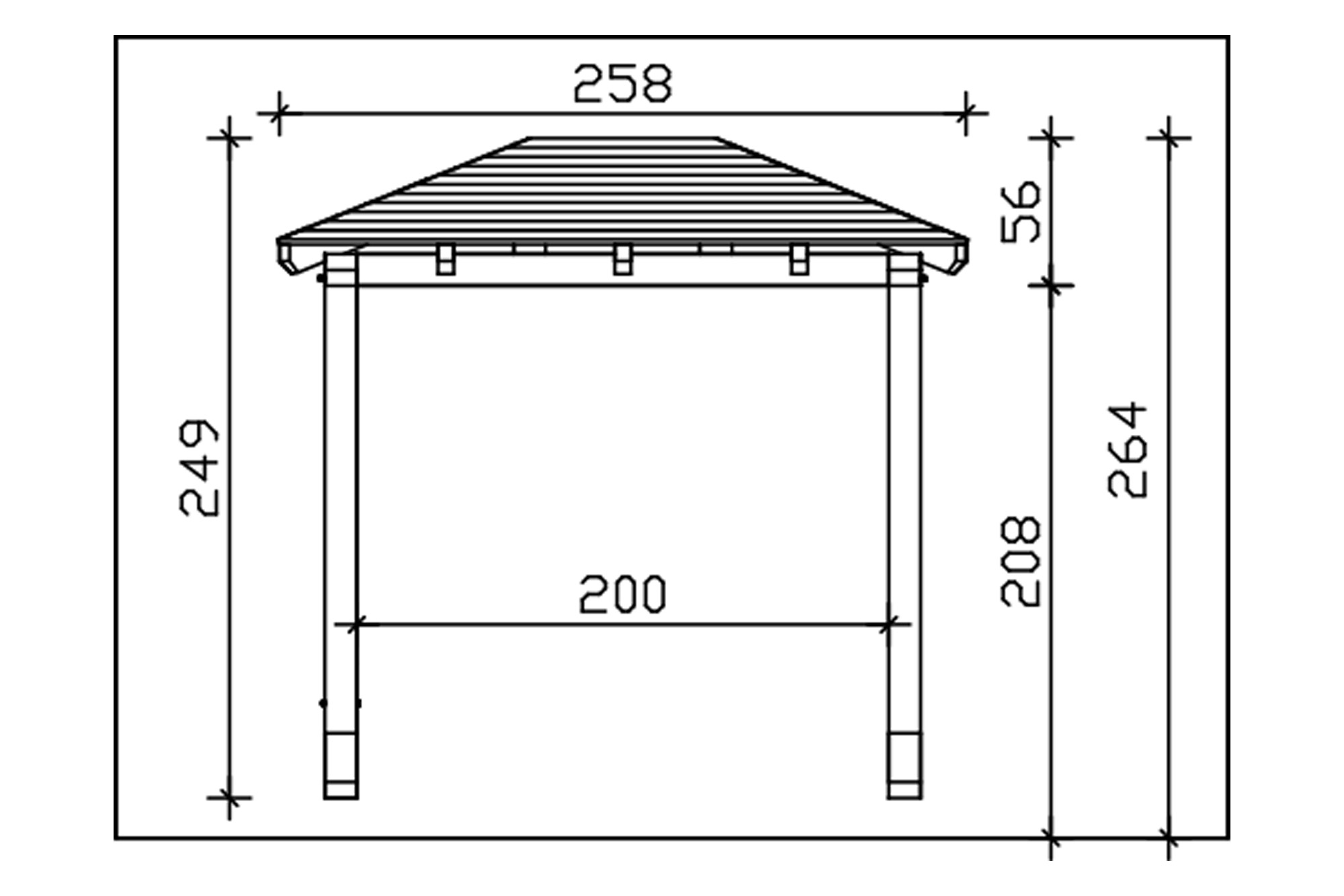 Canopy Wismar type 2, 258 x 126 cm, white