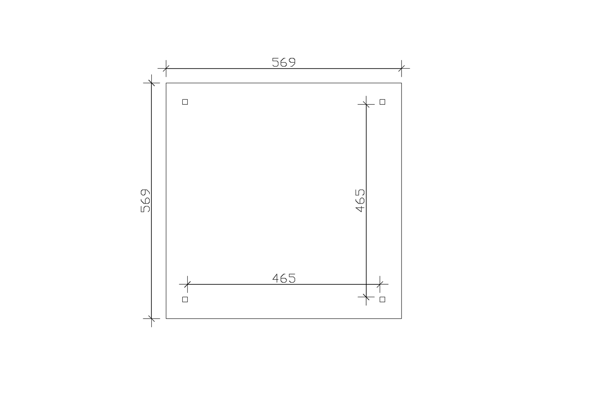 Grafik (Grundriss): Pavillon Cannes 569 x 569 cm