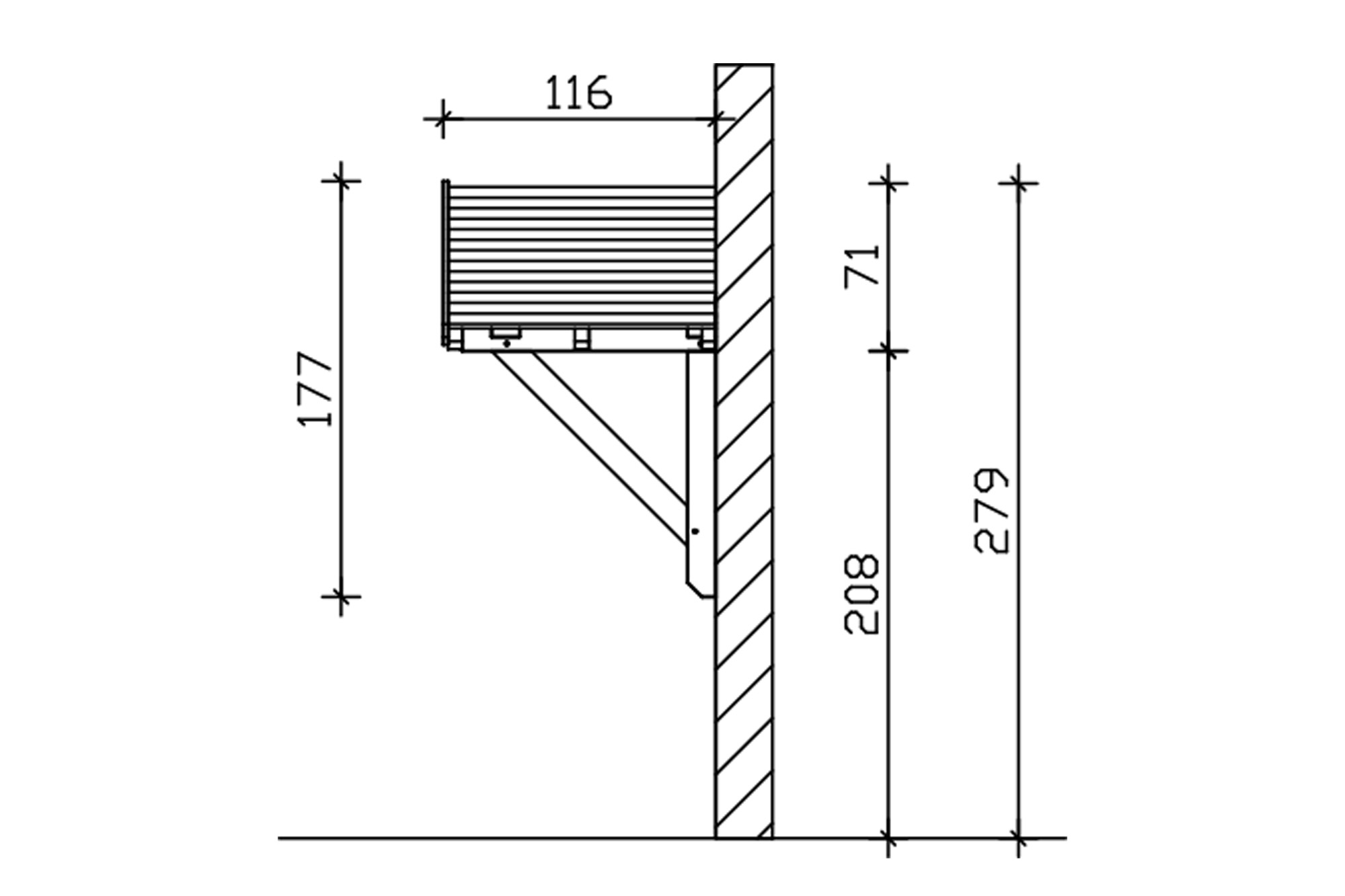 Canopy Stralsund type 1, 289 x 116 cm, untreated