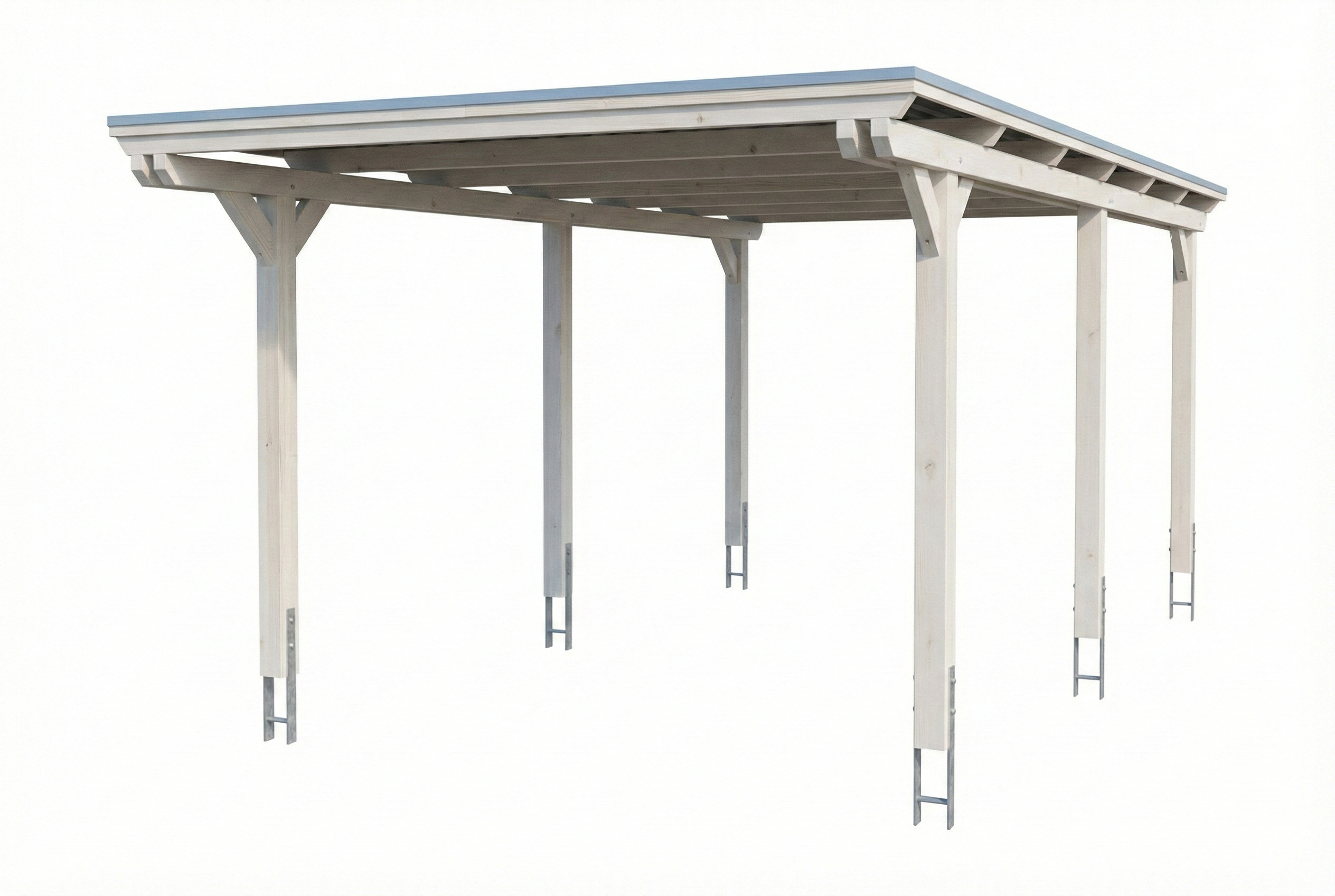 Carport Emsland 340 x 604 cm avec toit EPDM, blanc