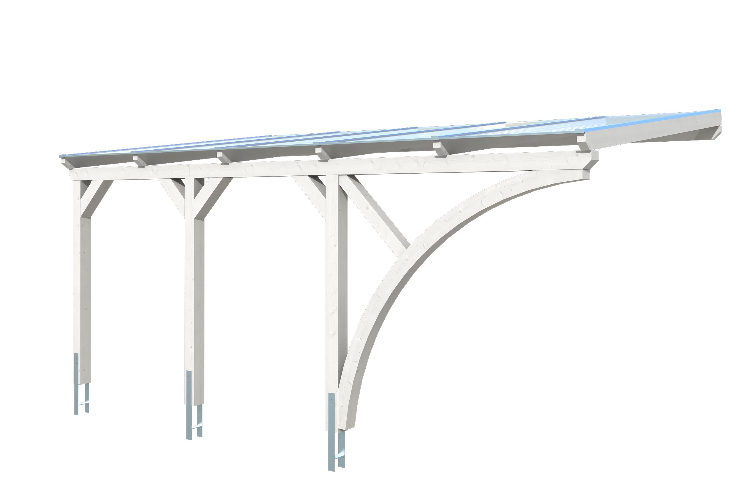 Produktbild: Carport Eifel 300 x 541 cm, farblich behandelt in weiß