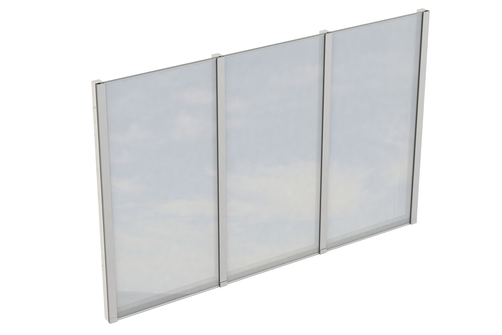 Seitenwand m. Polycarbonatplatten 293 x 200 cm, Fichte, weiß