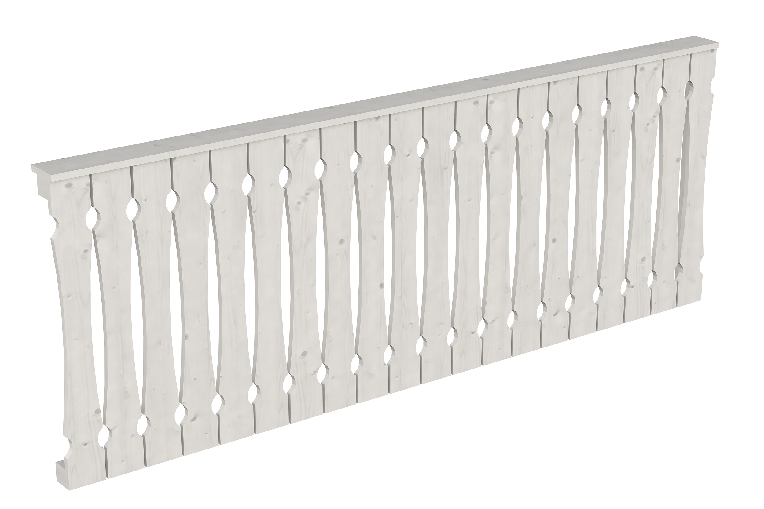 Brüstung Balkonschalung 255 x 96 cm, Fichte, weiß