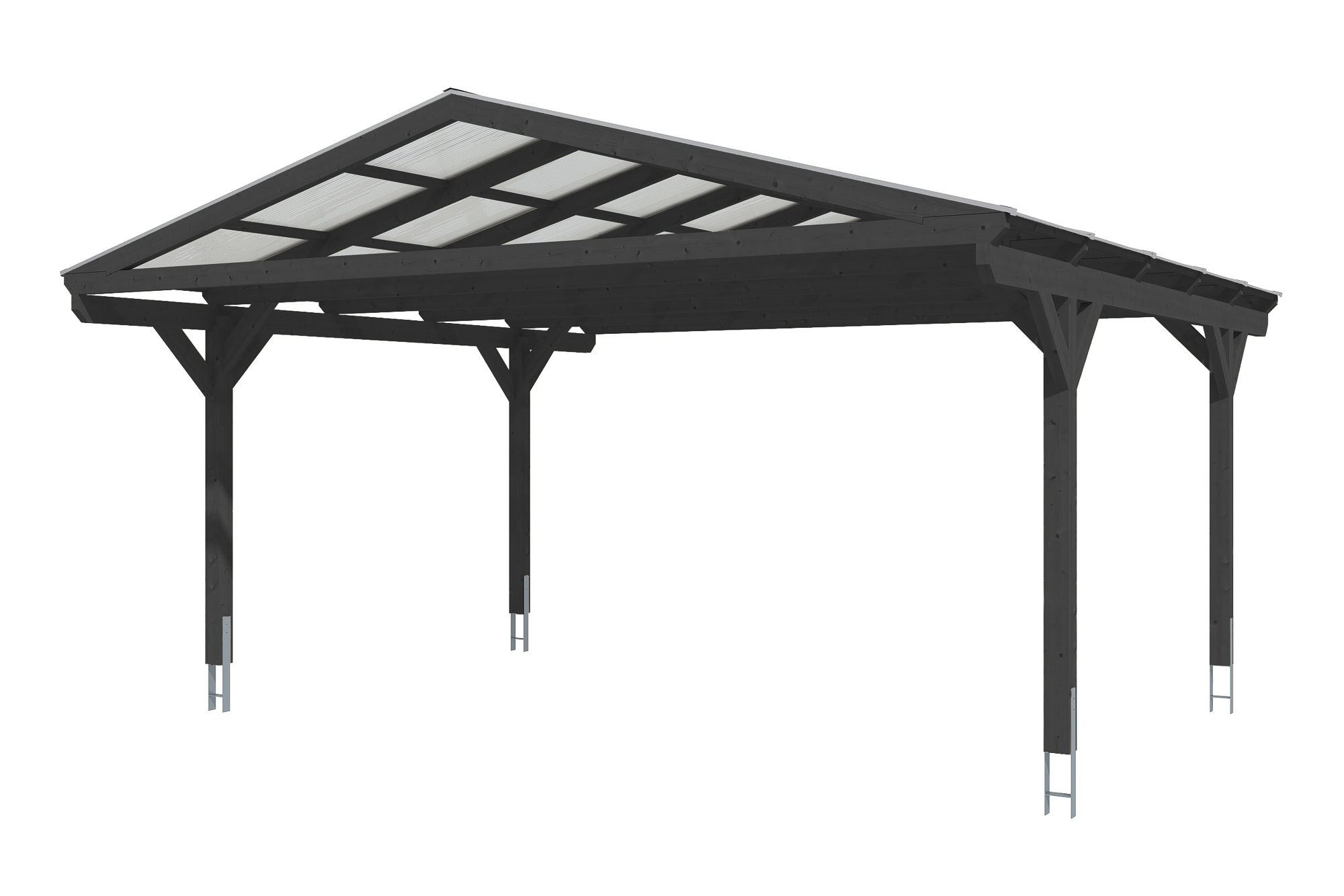 Produktbild: Carport Westerwald 570 x 541 cm, farblich behandelt in anthrazit