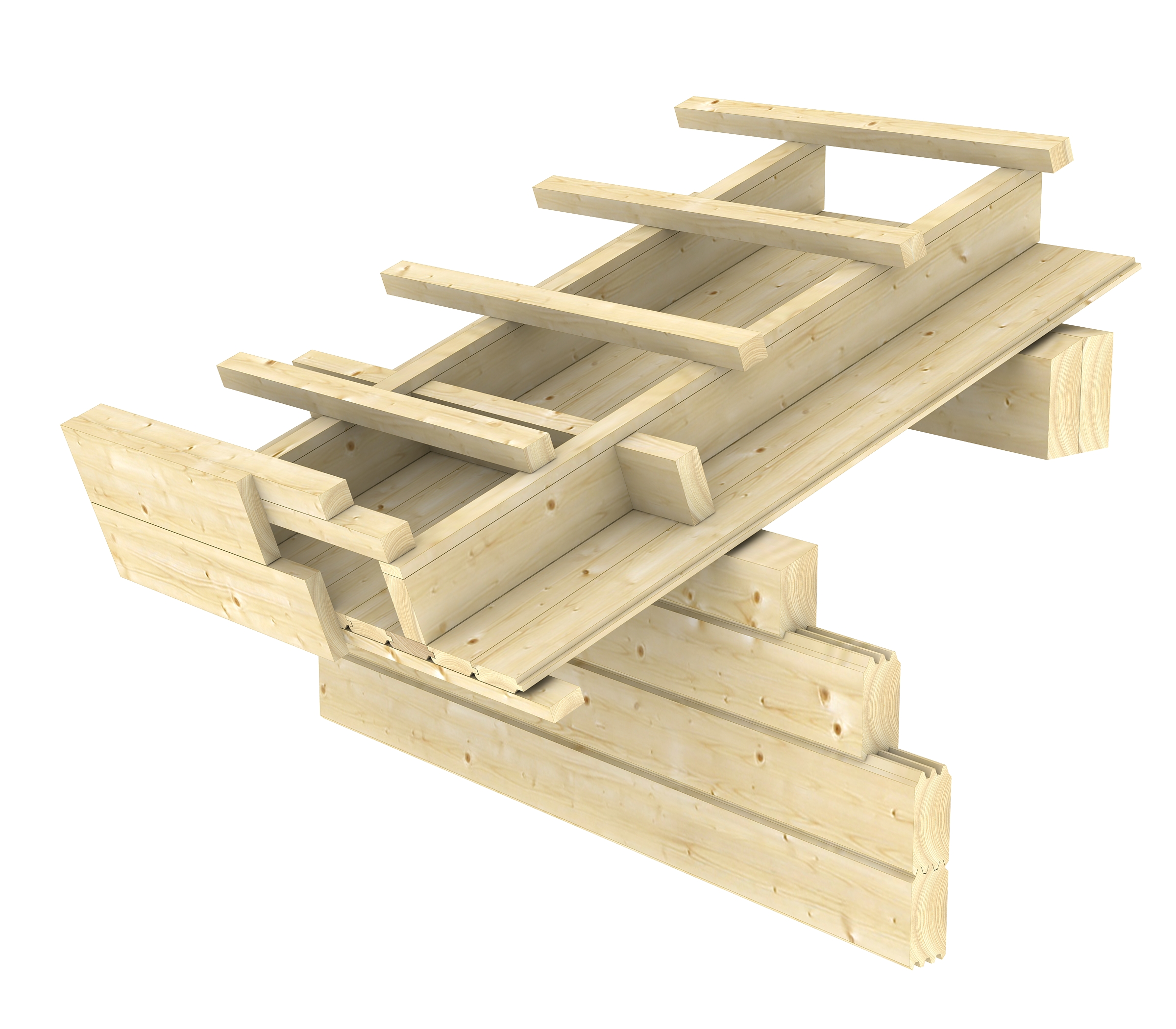 Log cabin Calgary 380 x 300 cm with roof battens, untreated