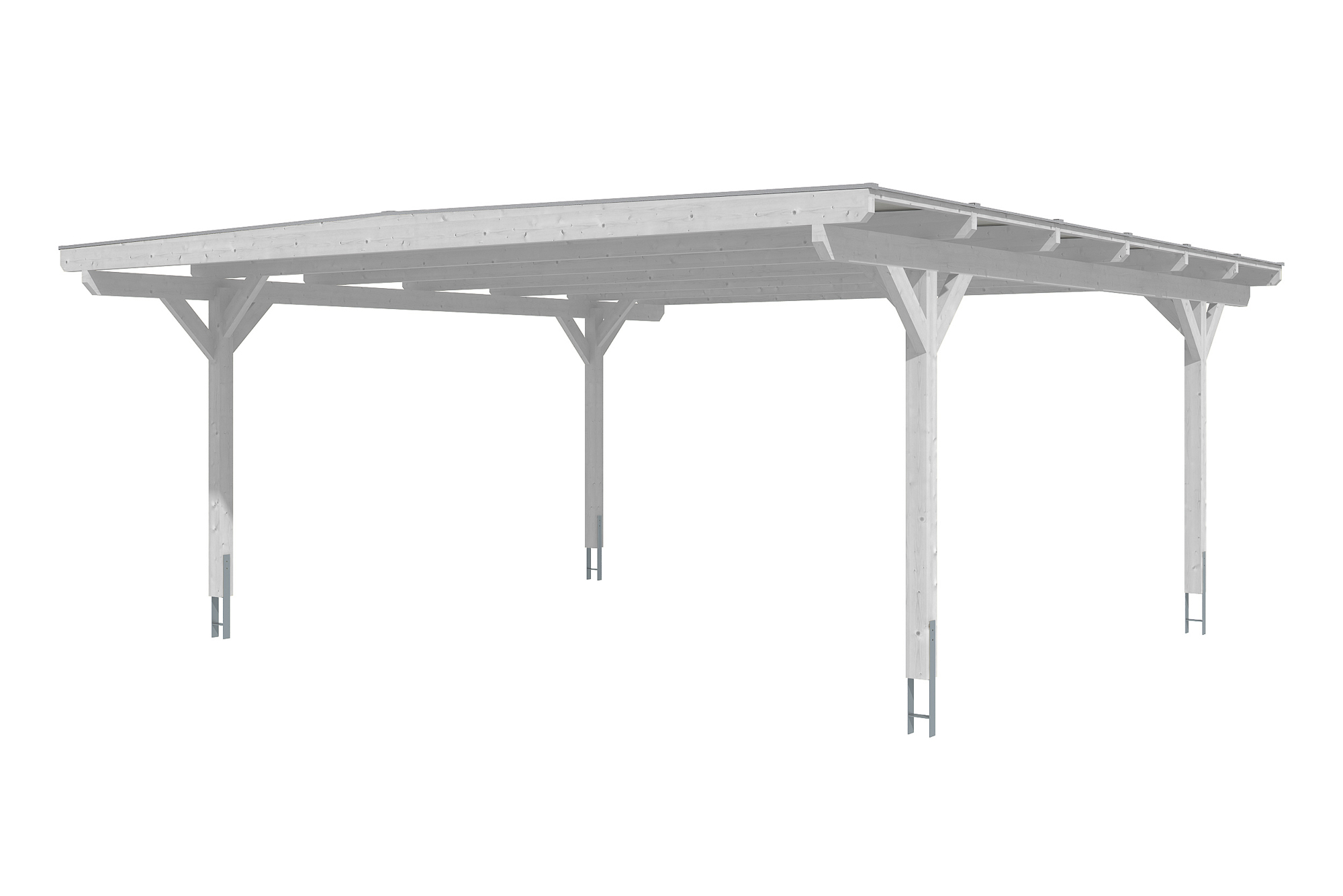 Produktbild: Carport Odenwald 640 x 648 cm, farblich behandelt in weiß